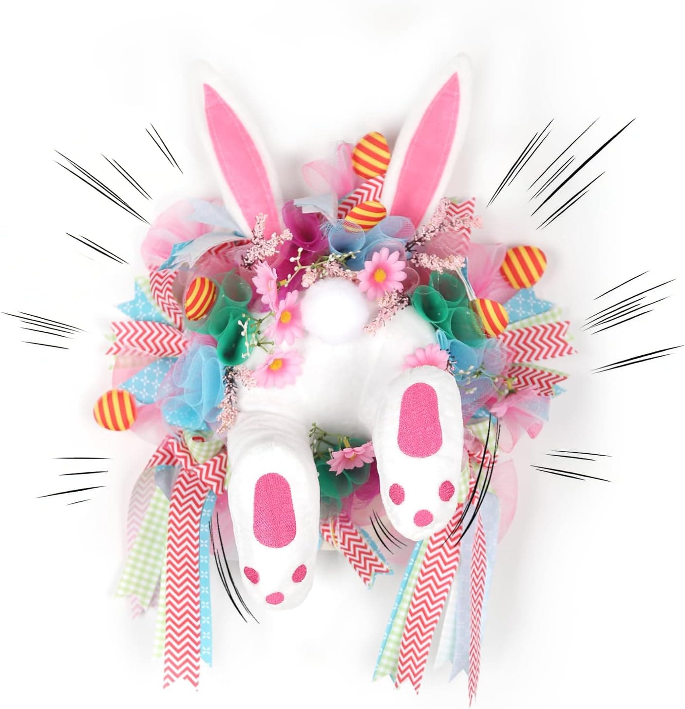 Interactive Easter Wreath with Moving Bunny Butt, Battery-Powered Animated Door Decor with Sound : Home &amp; Kitchen — gift idea