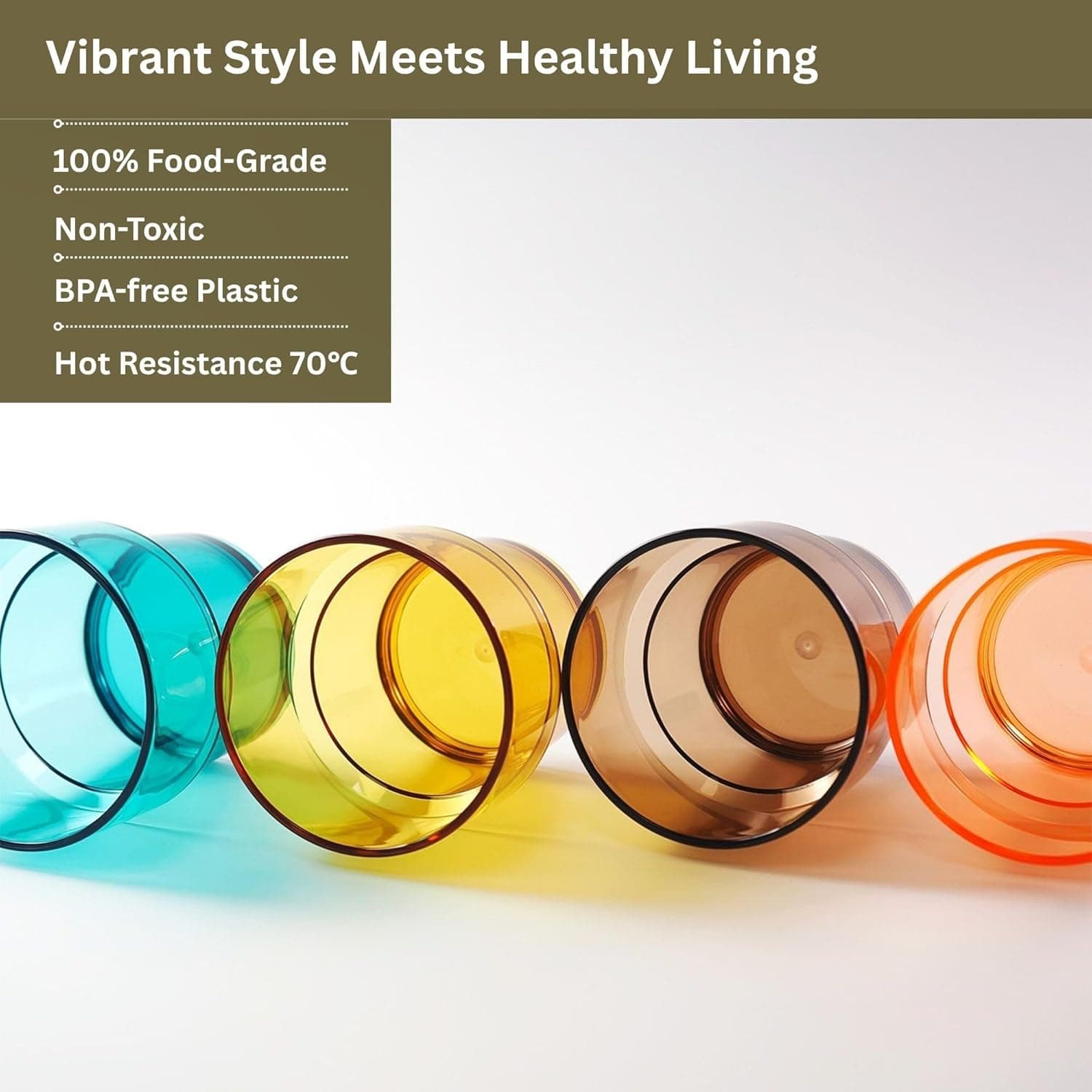 WowProLiv 14 oz Plastic Stackable Drinking Tumblers Set of 8 thumbnail 3