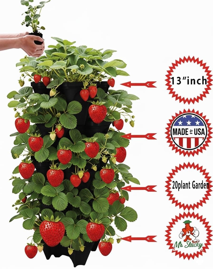5 Tier Stackable Strawberry, Herb, Flower, and Vegetable Planter thumbnail 2