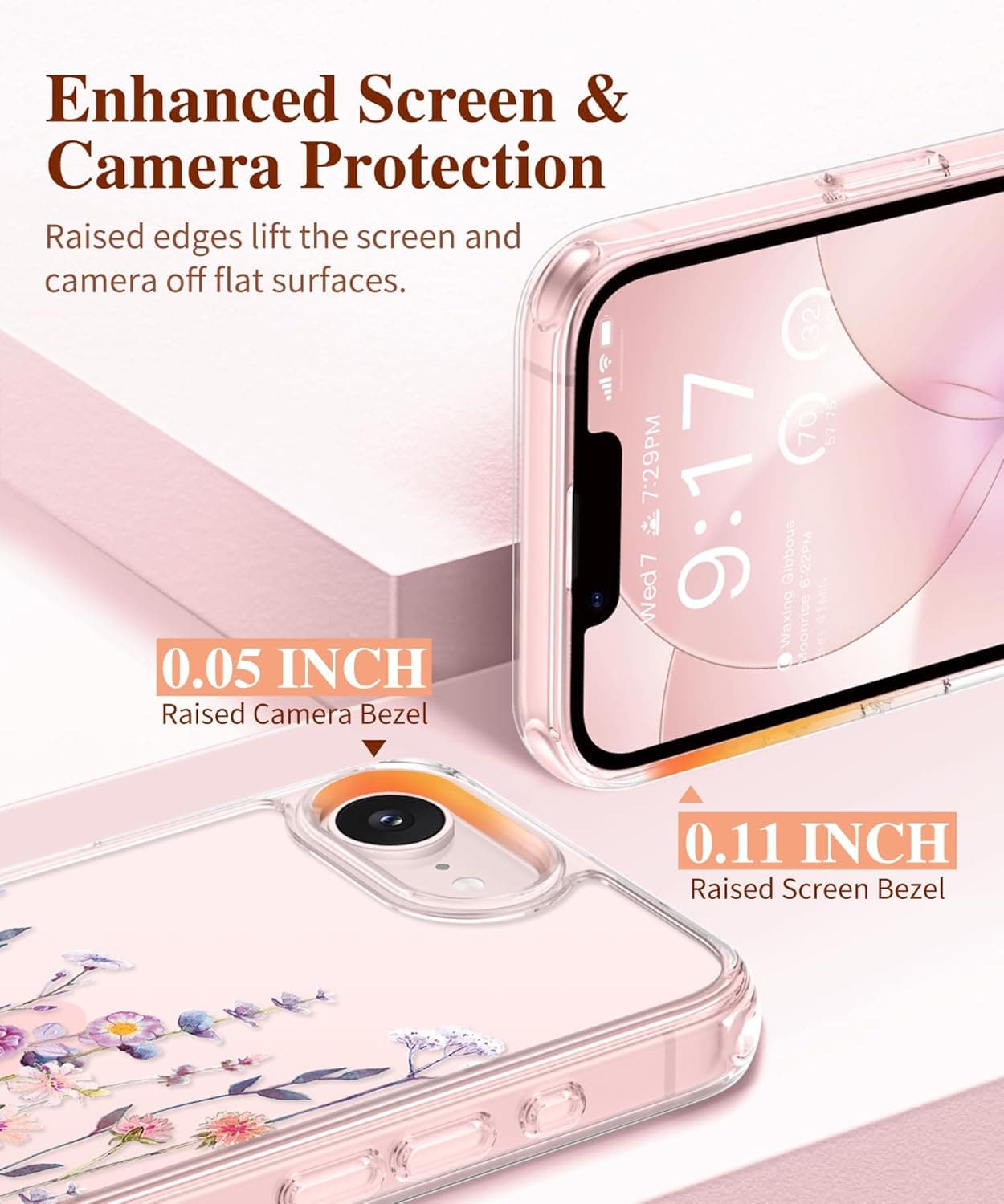 GVIEWIN Floral Clear iPhone Case - Floratopia Design with Military-Grade Protection thumbnail 5