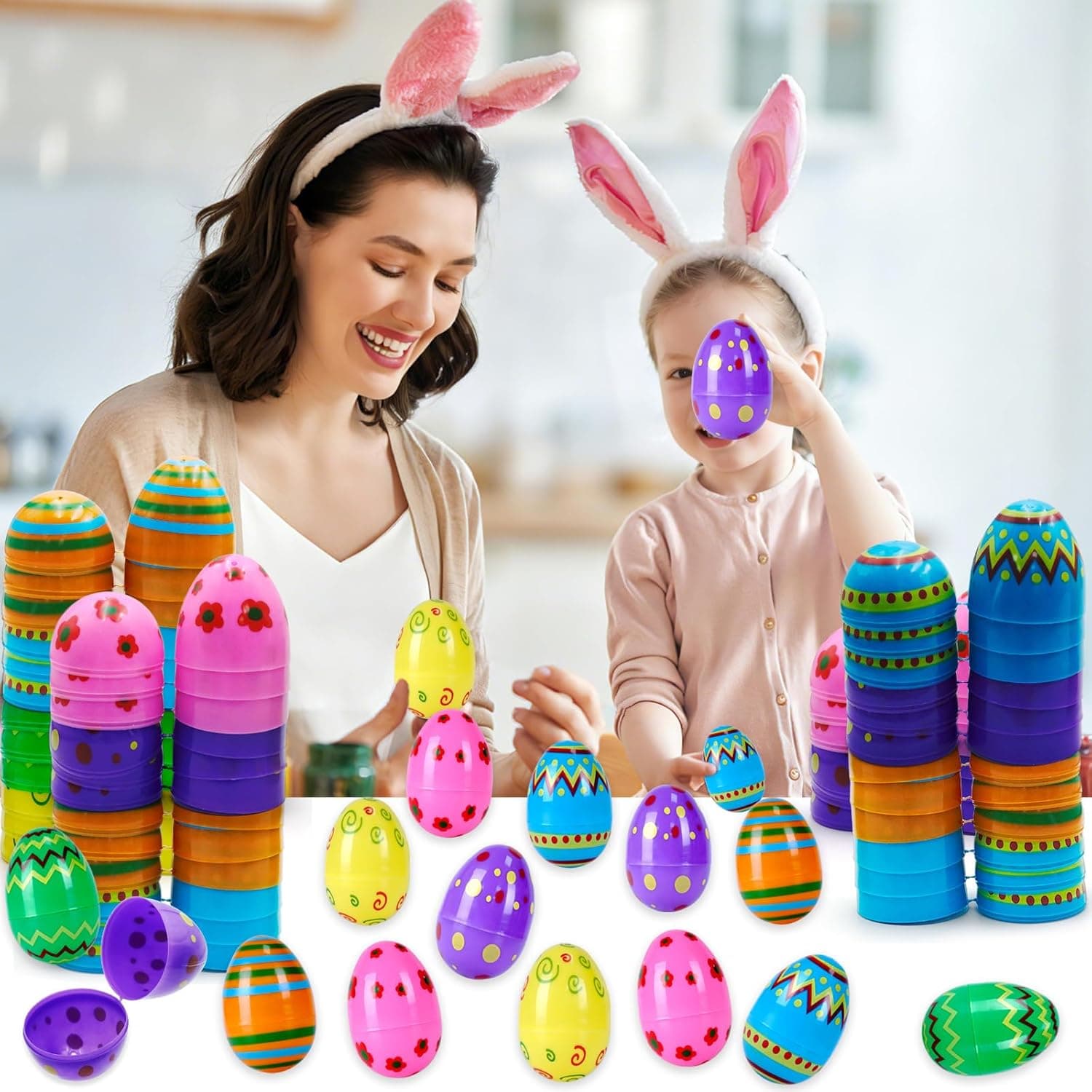 ZICZLI 48-Piece Large Plastic Easter Eggs thumbnail 3