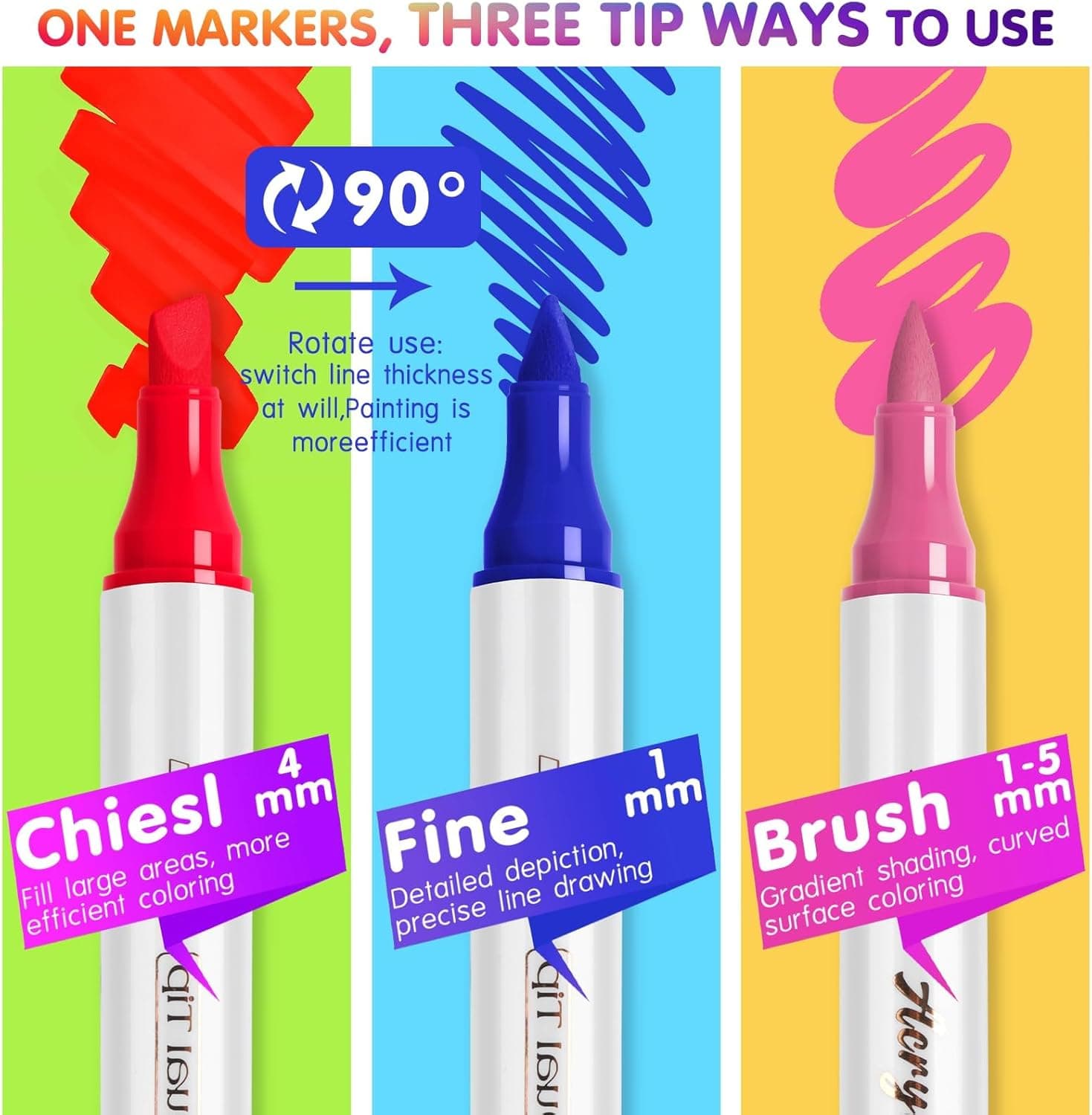SFAIH 36 Colors Acrylic Paint Markers with Dual Tips thumbnail 3