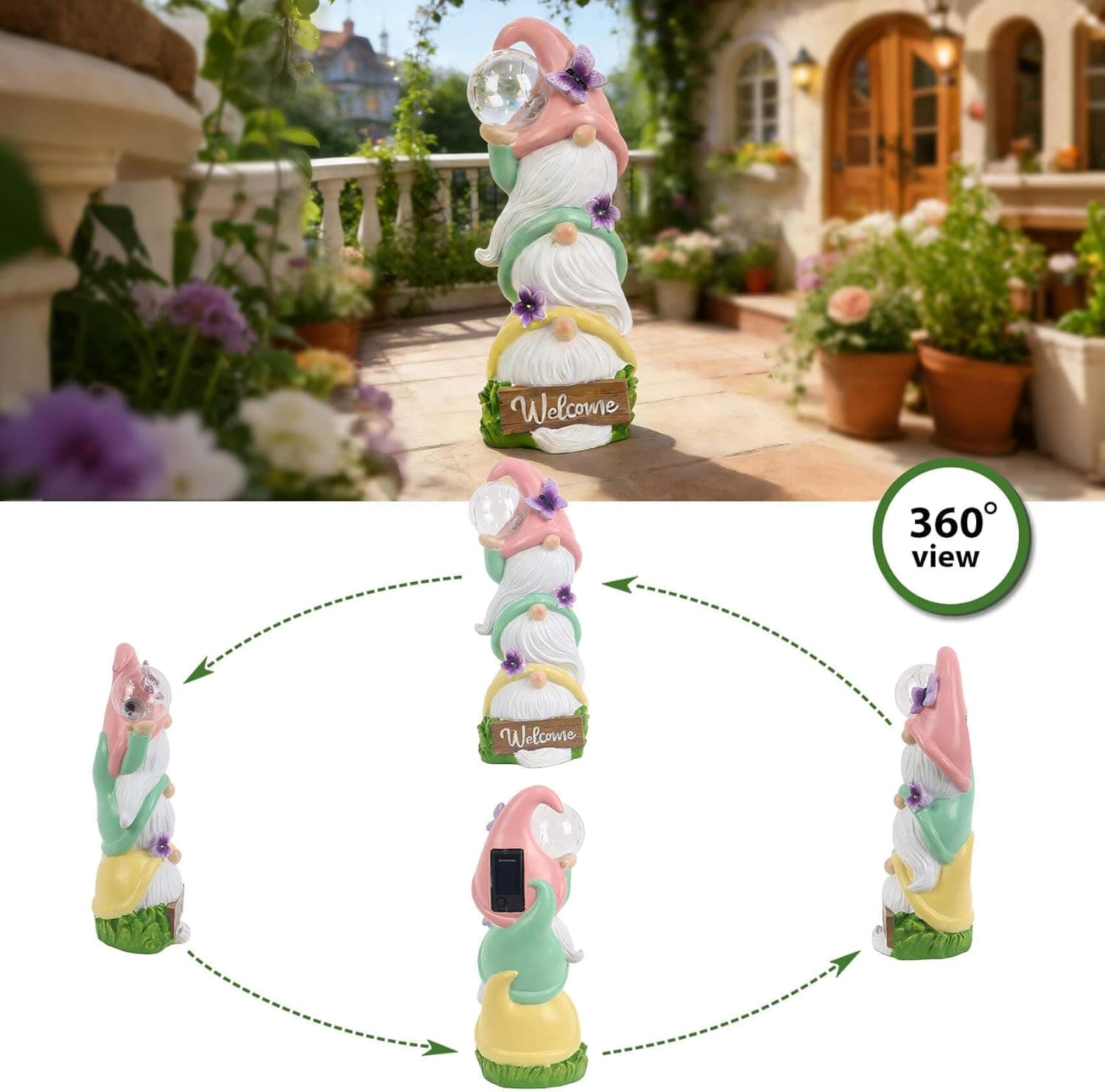 Season 2 Garden Gnome Statues with Solar Lights thumbnail 4