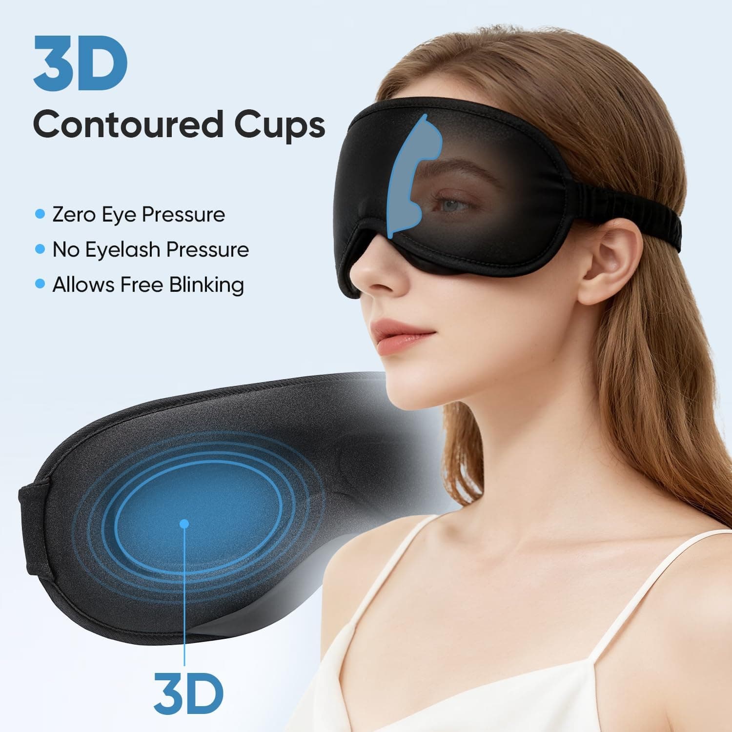 Weighted 3D Contoured Sleep Mask thumbnail 3