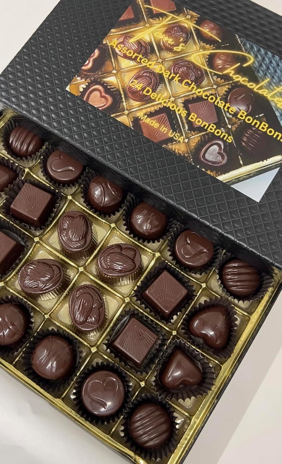 Assorted Dark Chocolate Bon Bons – 24 Piece Box view 1