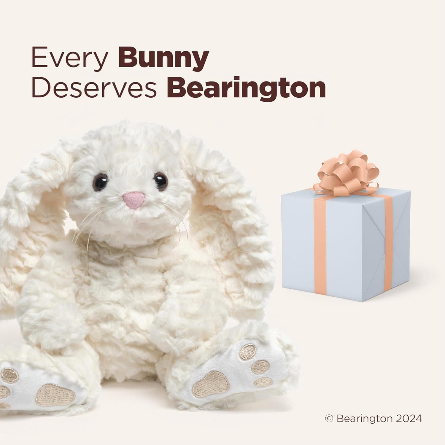 Bearington Creamy The Easter Bunny Stuffed Animal - 10" Soft Plush Rabbit Toy thumbnail 5