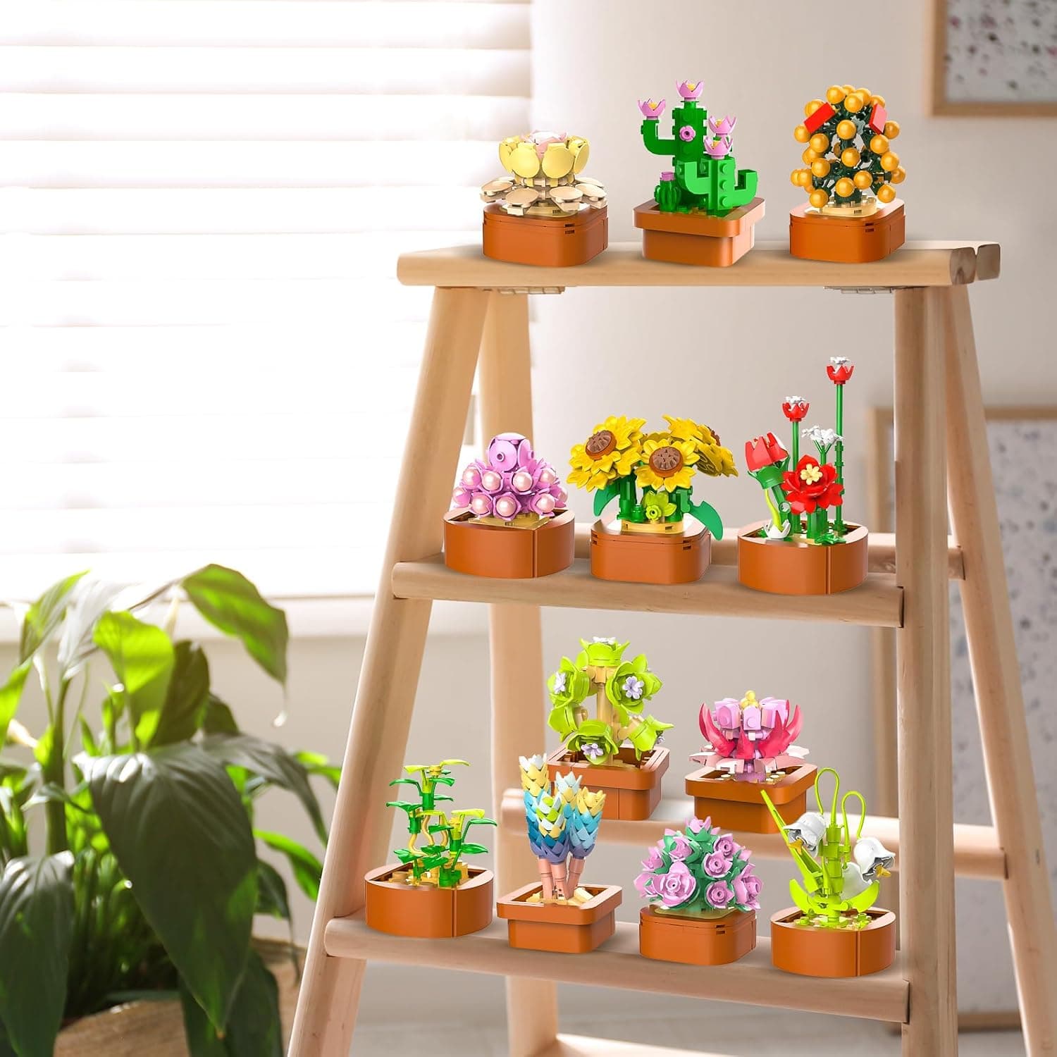 CUBIMANA 12 Pack Flowers Succulents Mini Building Set thumbnail 4