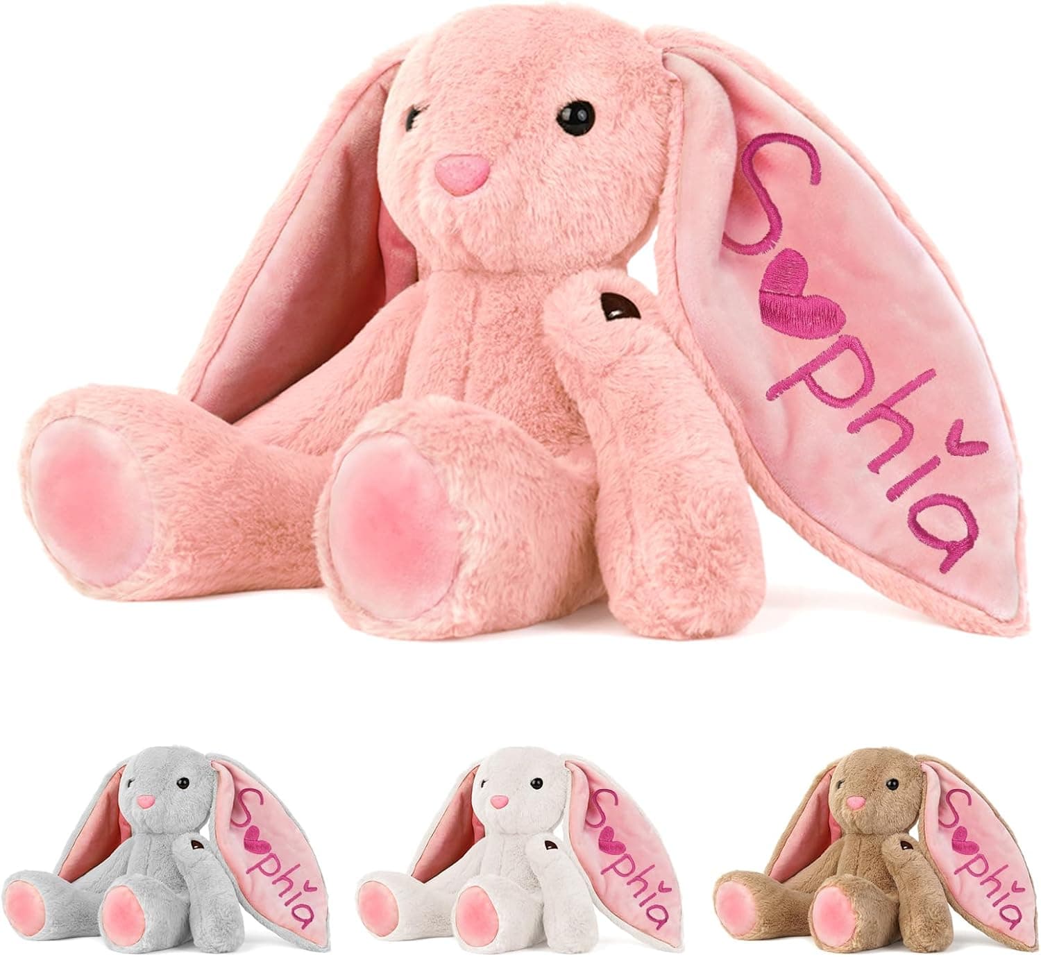 Personalized Bunny Plush with Embroidered Name — Easter Gifts gift idea