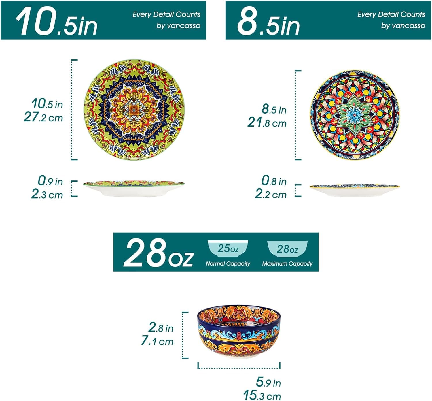 vancasso 12-Piece Bohemian Porcelain Dinnerware Set thumbnail 2