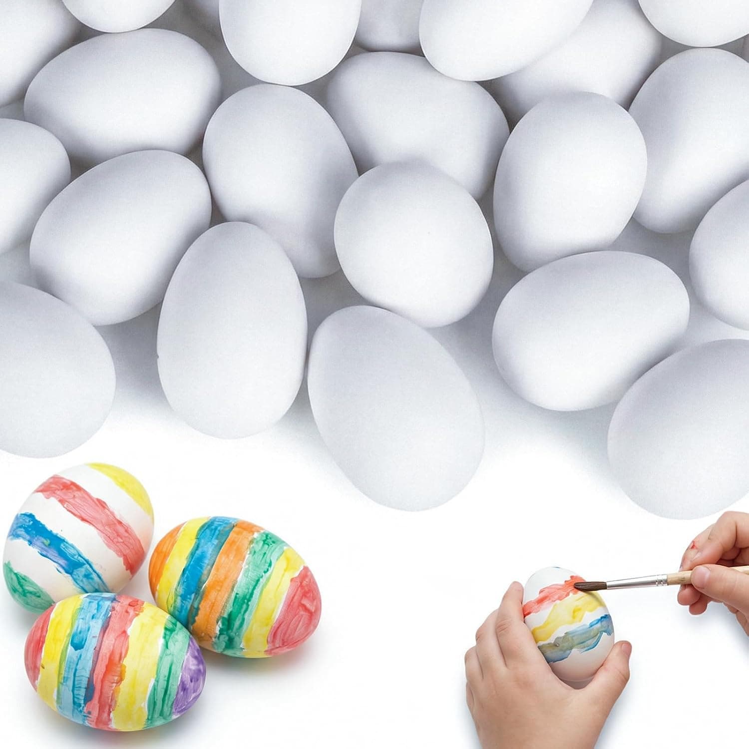 SallyFashion 30 PCS White Plastic Eggs — Easter Gifts gift idea