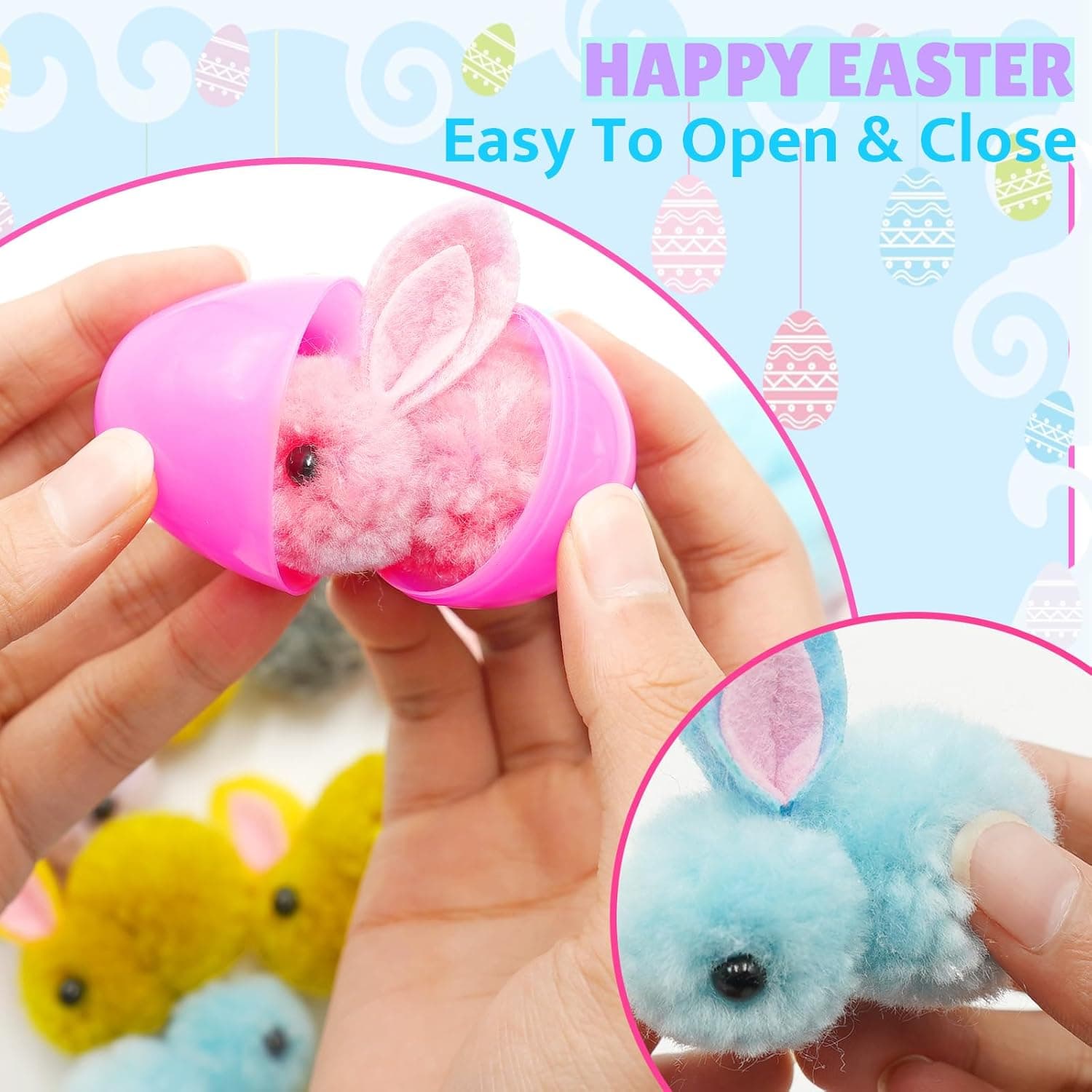 ZICZLI 36 Pack Easter Eggs Filled Plush Bunny Toys thumbnail 3