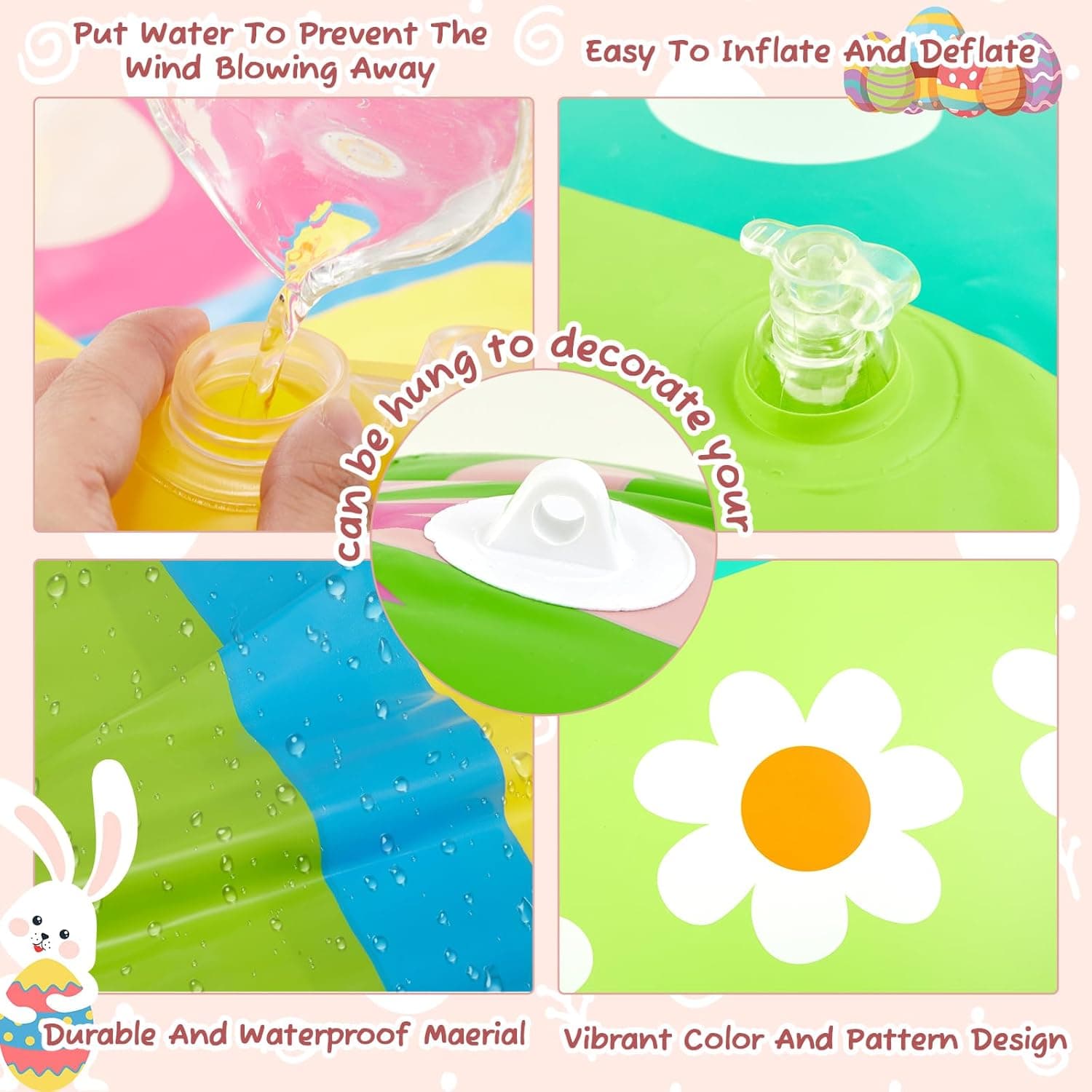 Liliful 4-Piece 40 Inch Giant Inflatable Easter Eggs thumbnail 3