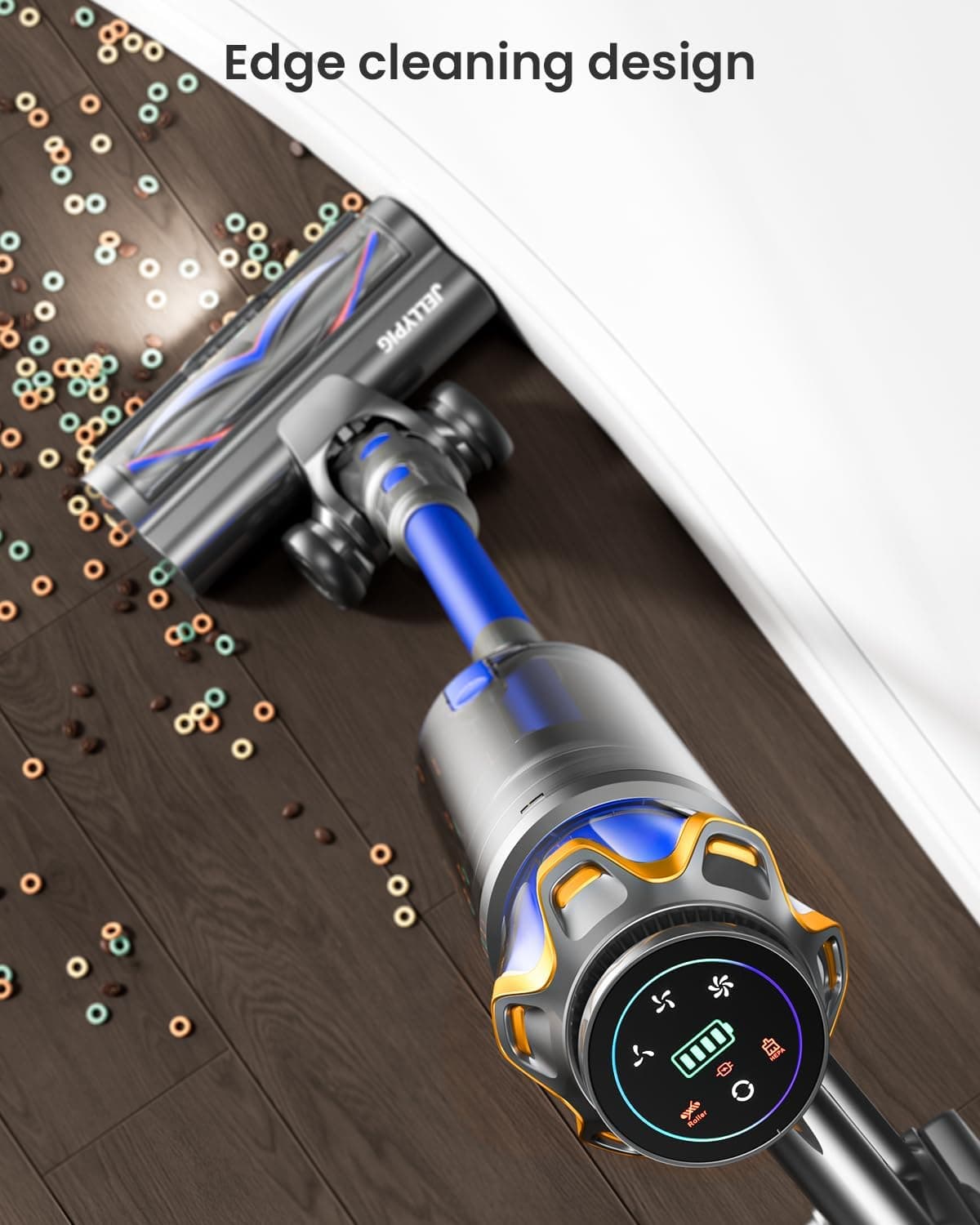 Amazon.com - Cordless Vacuum Cleaner, Upgraded 650W 55KPA 70Mins Cordless Stick Vacuum Cleaner with Self-Standing and Touch Screen, Anti-tangle Wireless Vacumm, Vacuum Cleaners for Home/Pet Hair/Carpets/Floors thumbnail 3