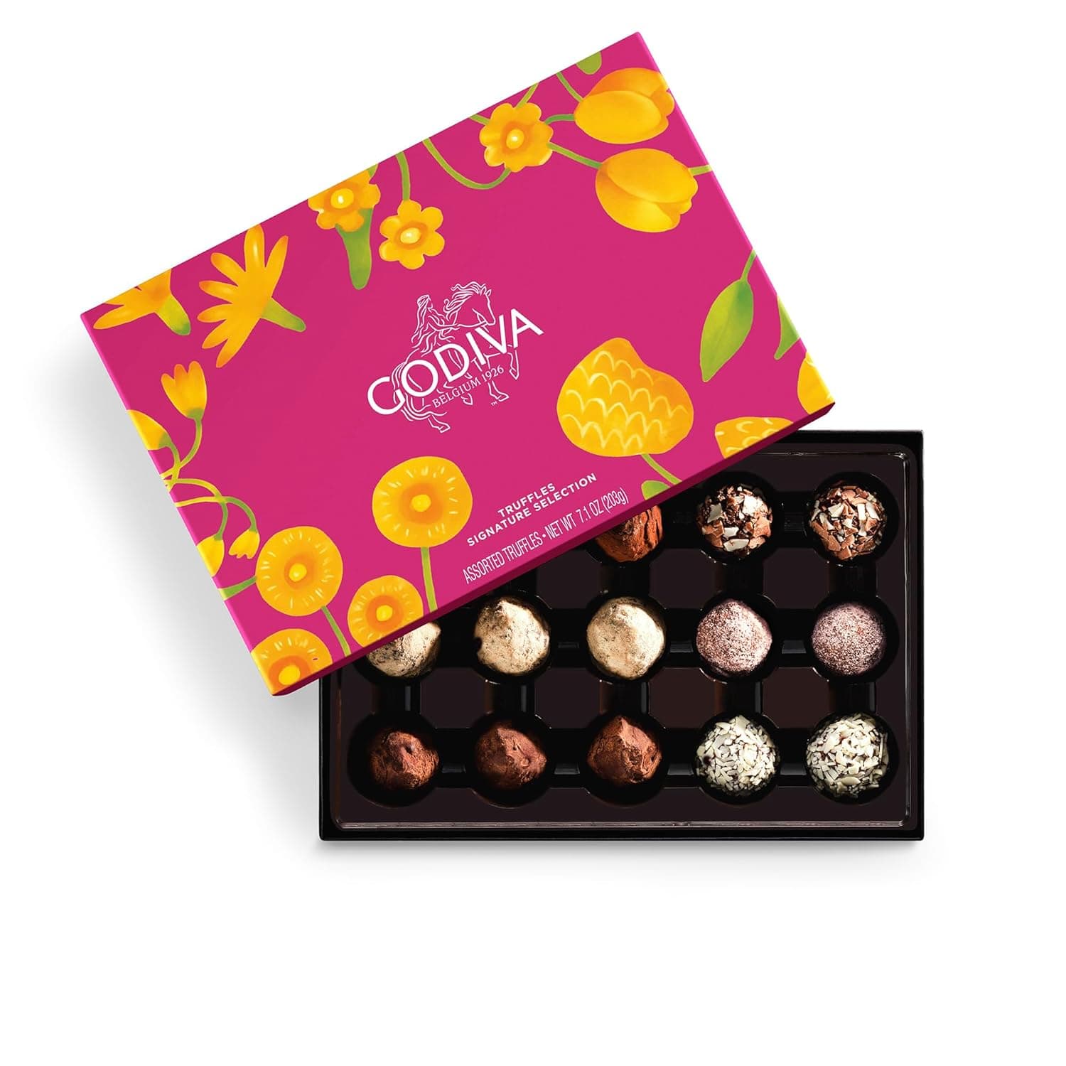 Godiva Signature Truffles Limited Edition Spring Gift Box, Belgian Dark &amp; Milk Chocolates with Ganache Centers, Gourmet Easter Chocolate Gifts, Kosher, 15 Pc : Grocery &amp; Gourmet Food — Easter Gifts gift idea