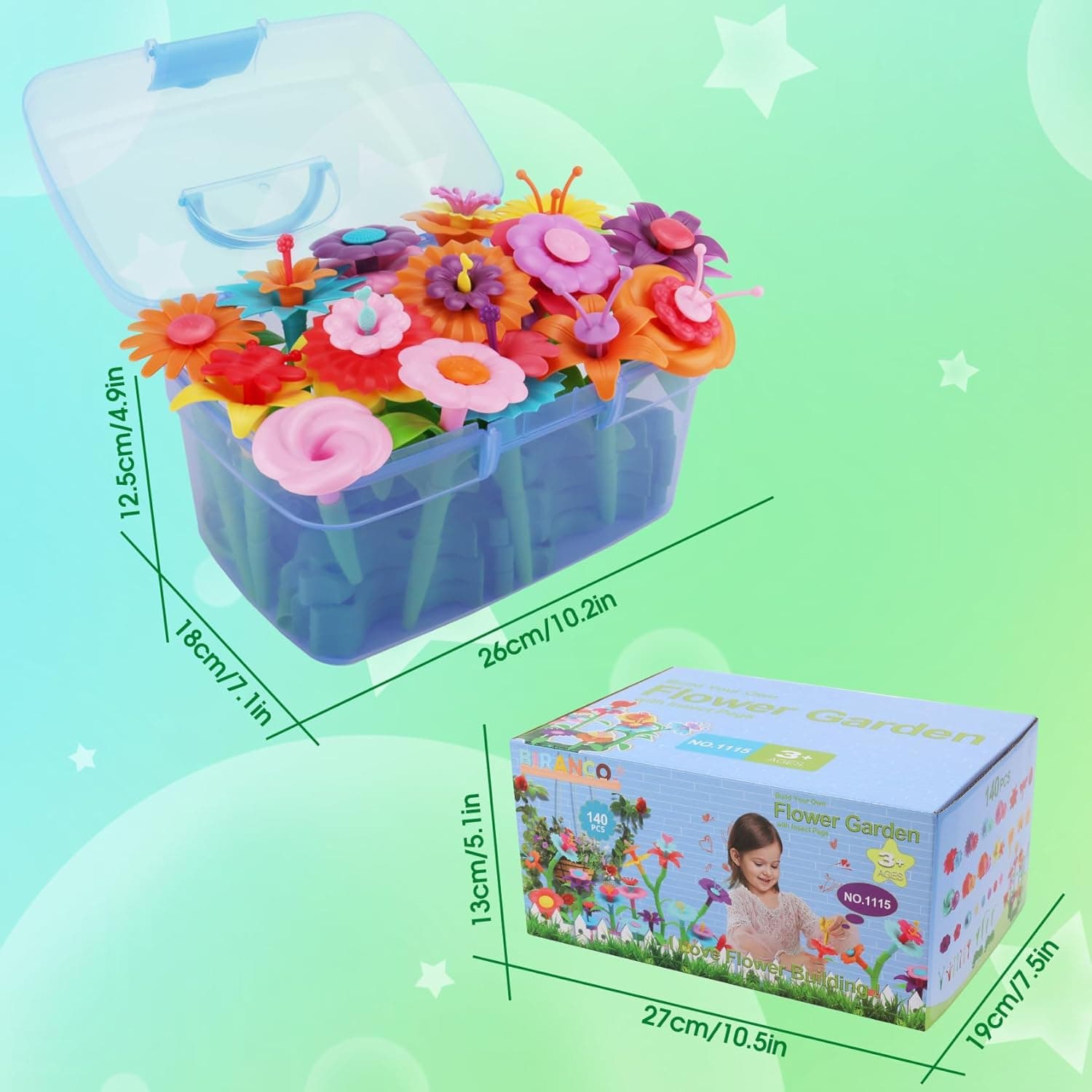 BIRANCO Flower Garden Building Toys - Build a Bouquet Floral Arrangement Playset thumbnail 4
