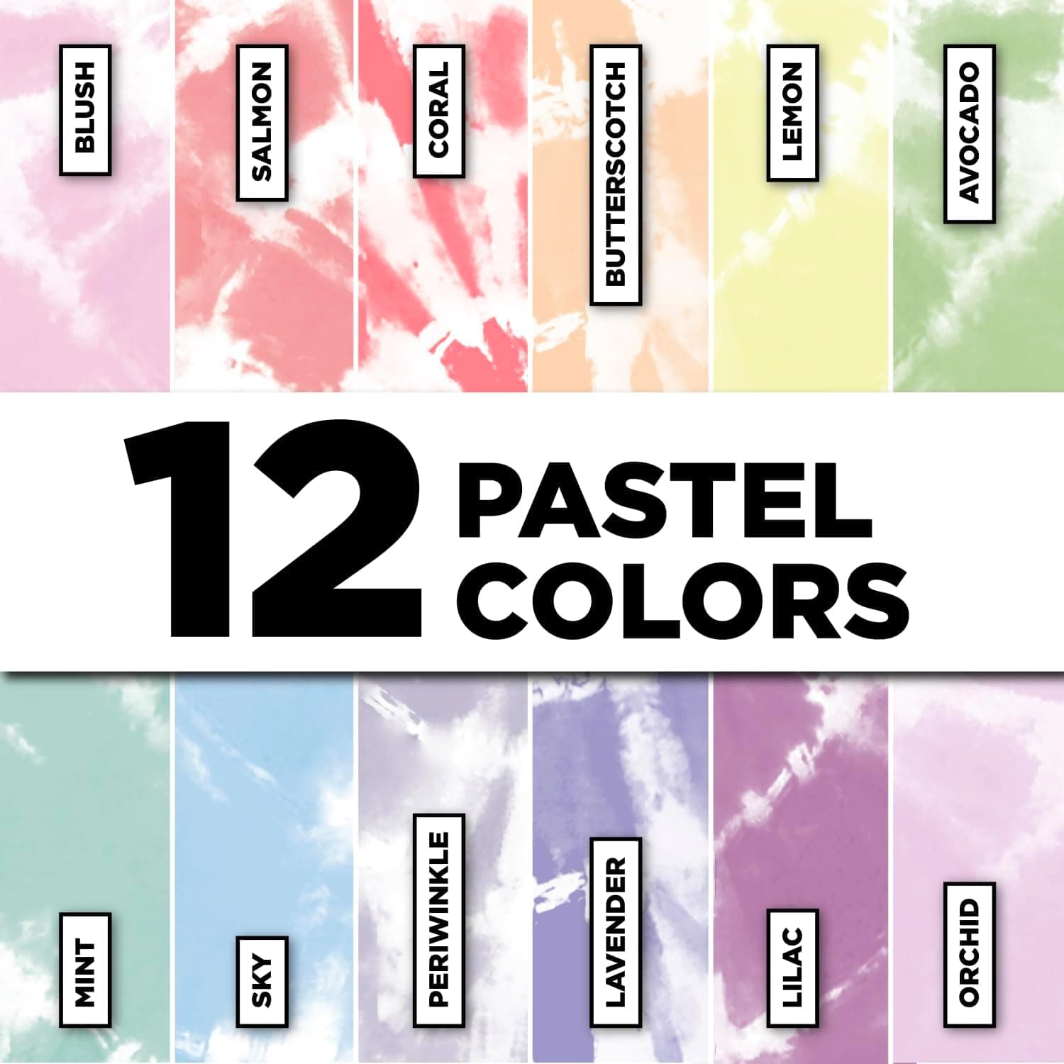 Tulip One-Step Tie-Dye Pastel Party Kit, Easy Large Group Activity, Permanent Designs for Fabric, 12 Colors : Arts, Crafts &amp; Sewing thumbnail 4