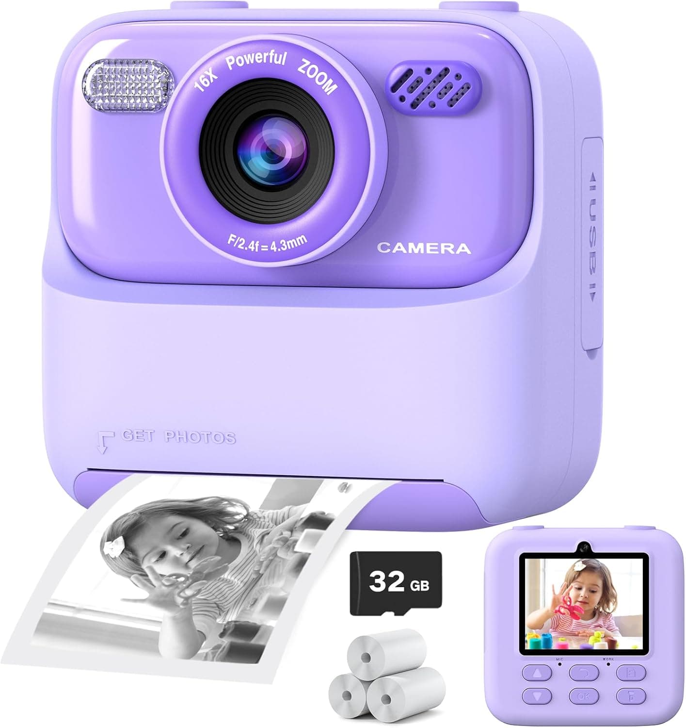Kids Instant Digital Camera with Dual-Lens and Print Paper — Spring Gift Ideas gift idea