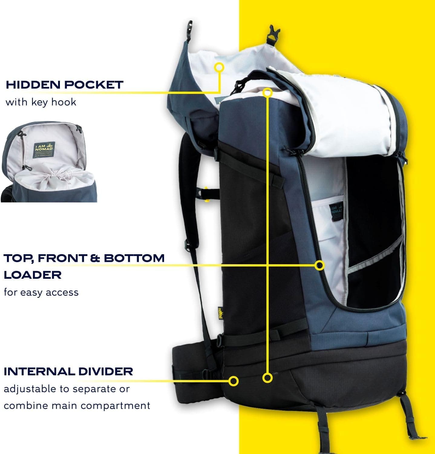 NOMAD Batura Backpack - Premium 70L Pack with Rain Cover thumbnail 2