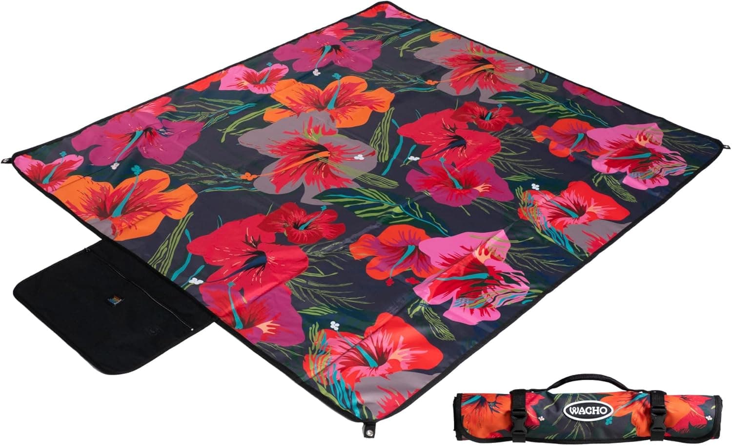 Wacho Beach Blanket Waterproof Sandproof and Picnic Blanket - Large Outdoor Blanket for Camping, Beach &amp; Travel - Foldable Picnic Mat with Carry Bag- Beach Essentials - Hibiscus Floral : Patio, Lawn &amp; Garden — Easter Gifts gift idea