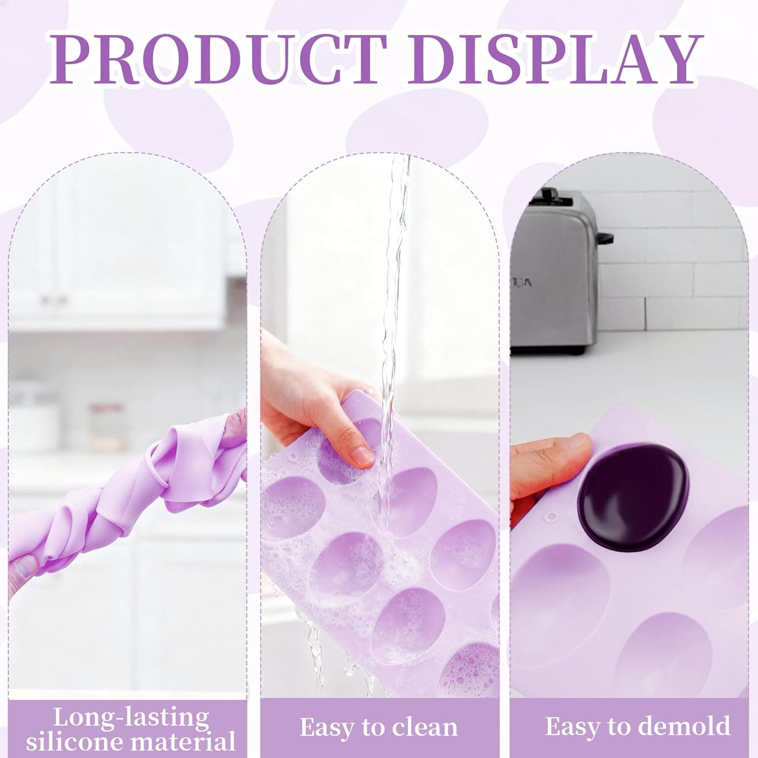 Haakong 8 Cavity Silicone Egg Molds Set of 2 thumbnail 3