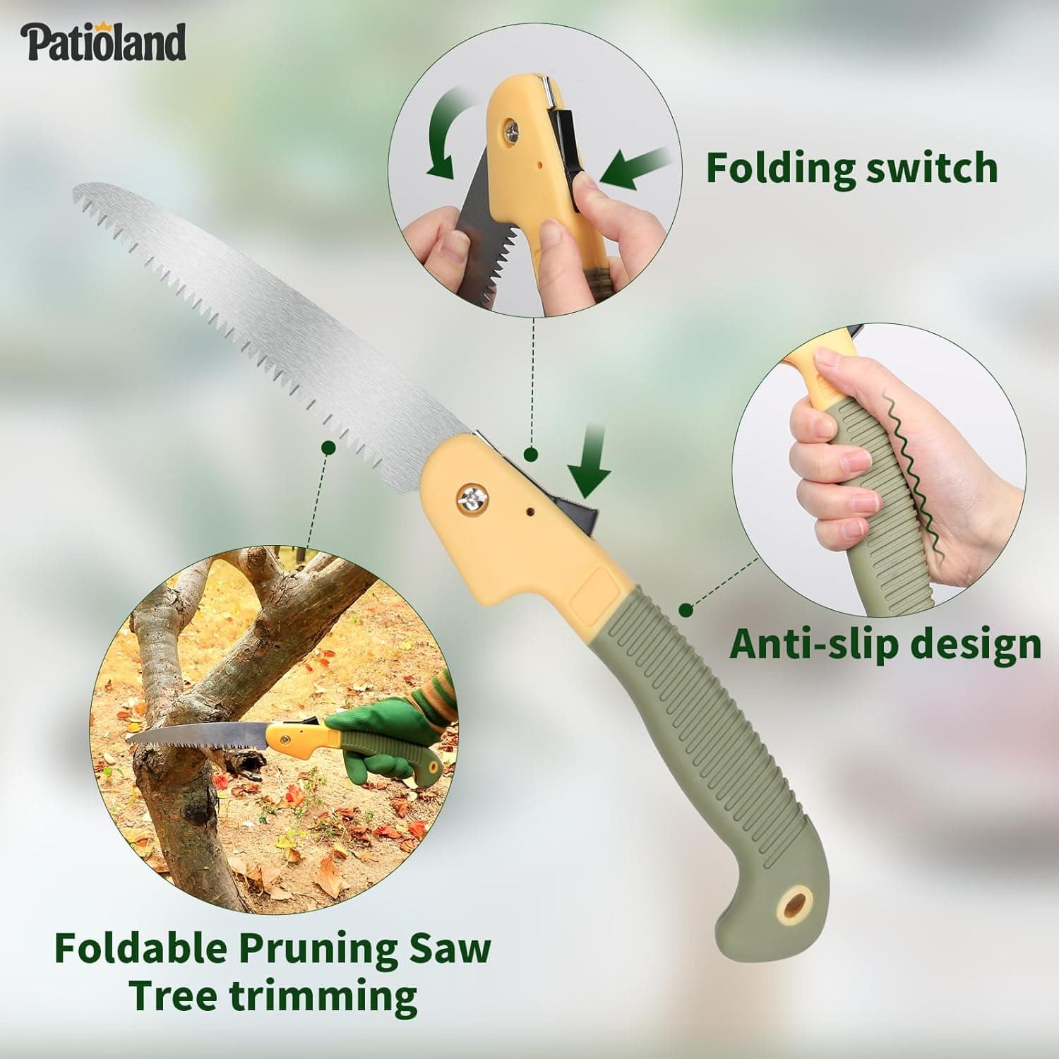 10-Piece Garden Tool Set, Green Gardening Hand Tools Kit with Non-Slip Handles, Heavy Duty Rust-Proof Aluminum Tools, Organizer Tote Bag &amp; Gardening Gloves, Ideal Gardening Gifts for Men and Women : Patio, Lawn &amp; Garden thumbnail 5