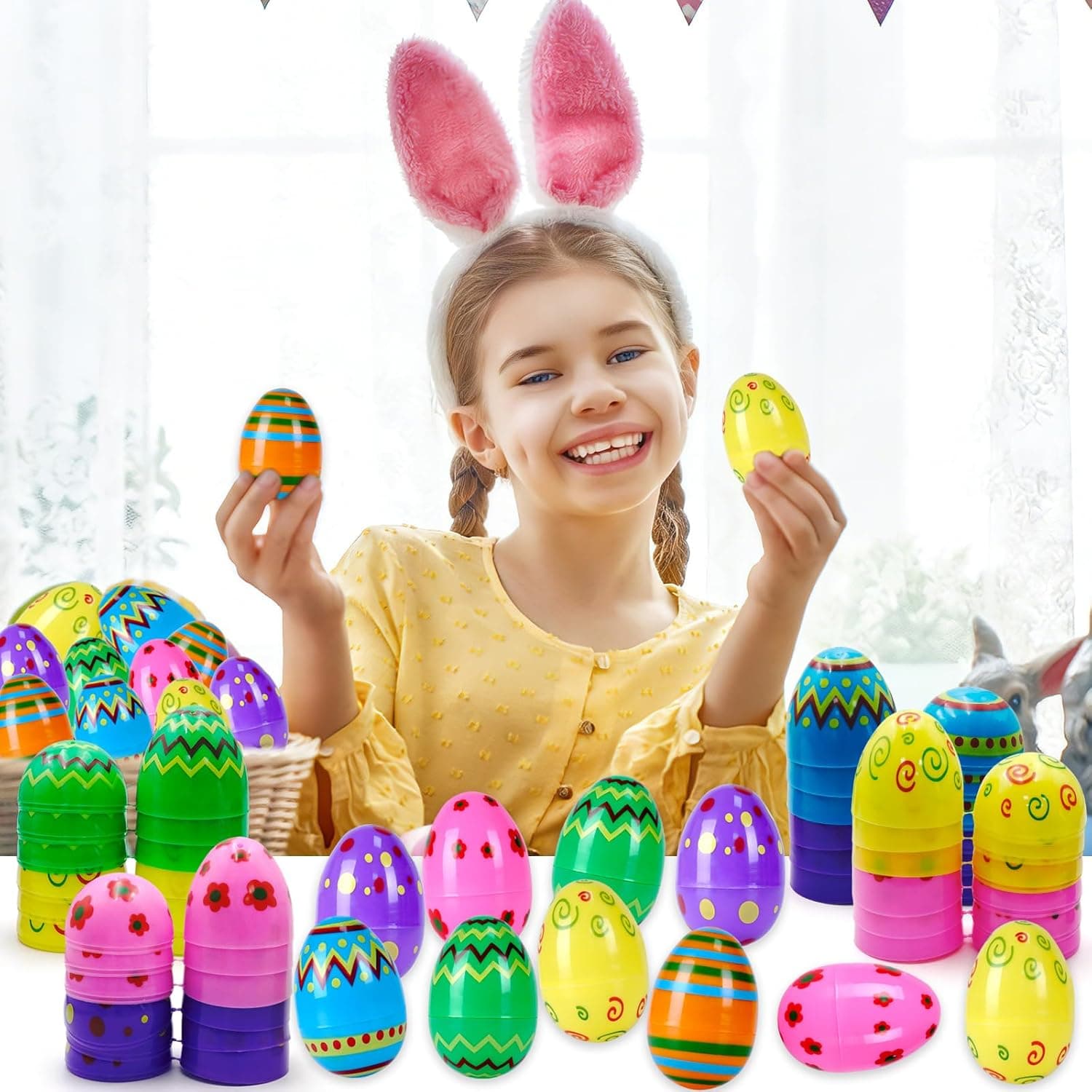 ZICZLI 48-Piece Large Plastic Easter Eggs thumbnail 5