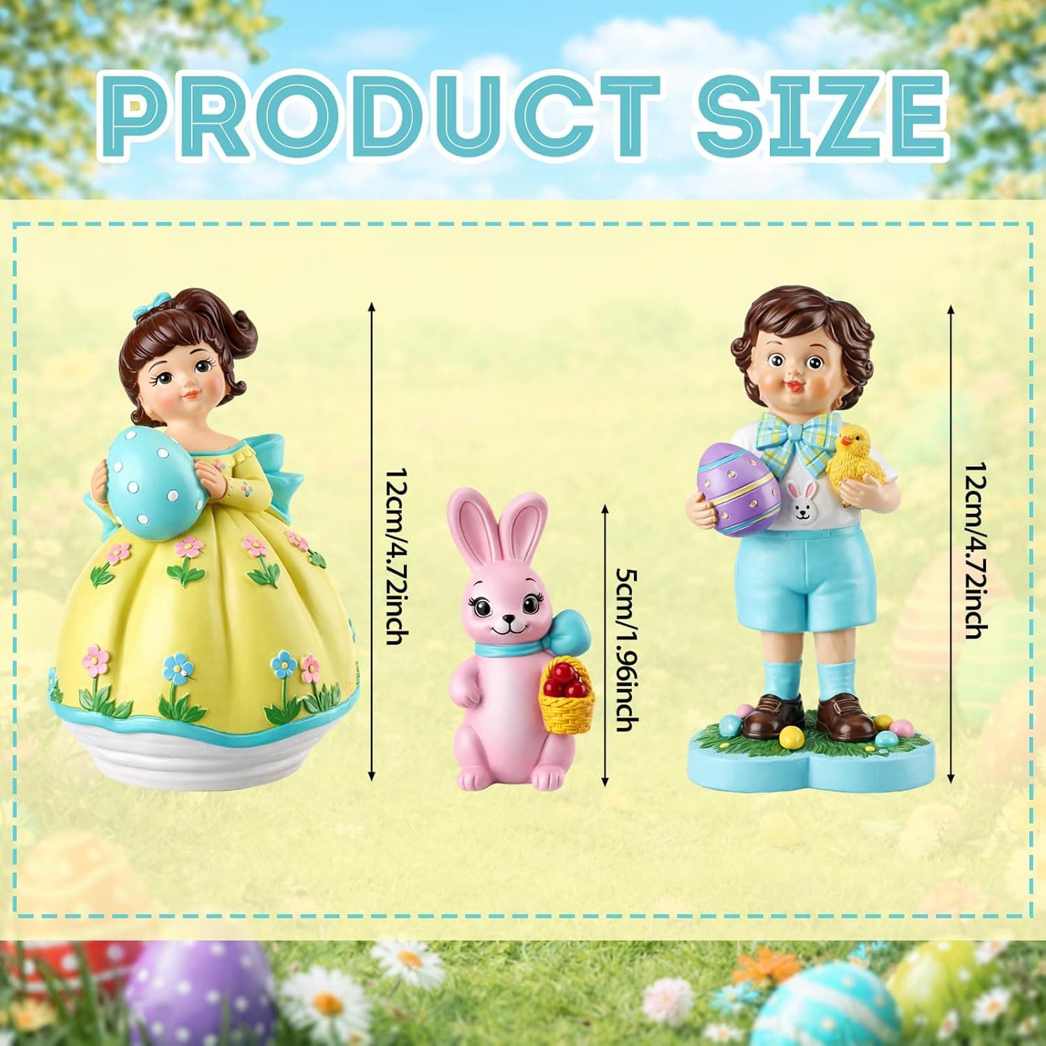 Bucherry Vintage Easter Decoration Statue Figurines thumbnail 3