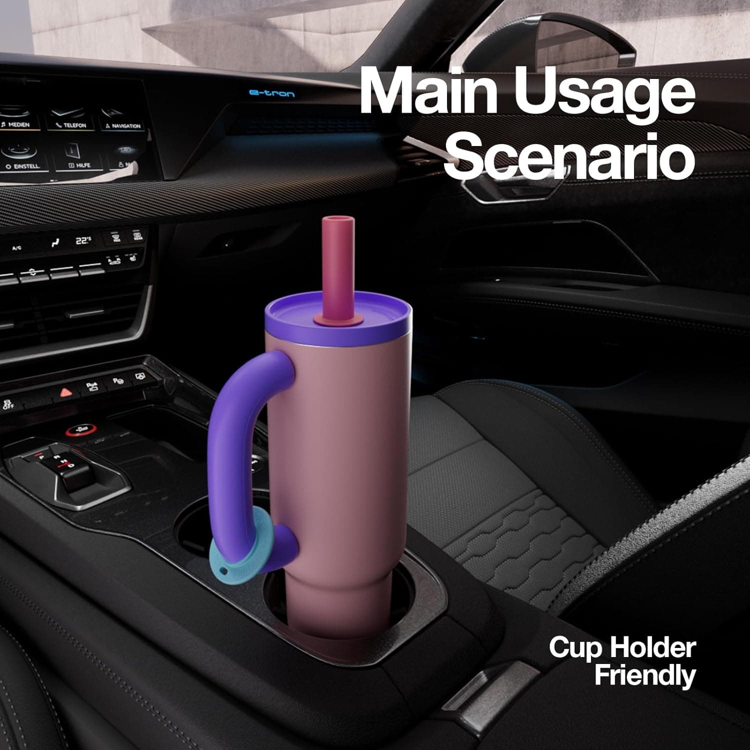 CHAKO LAB BaWang Insulated Stainless Steel Tumbler | Tumbler with Handle and Straw 35oz | Cup Holder Friendly for Travel | Leakproof Water Bottle | BPA-Free | 316 stainless steel liner| Purple: Home &amp; Kitchen thumbnail 4