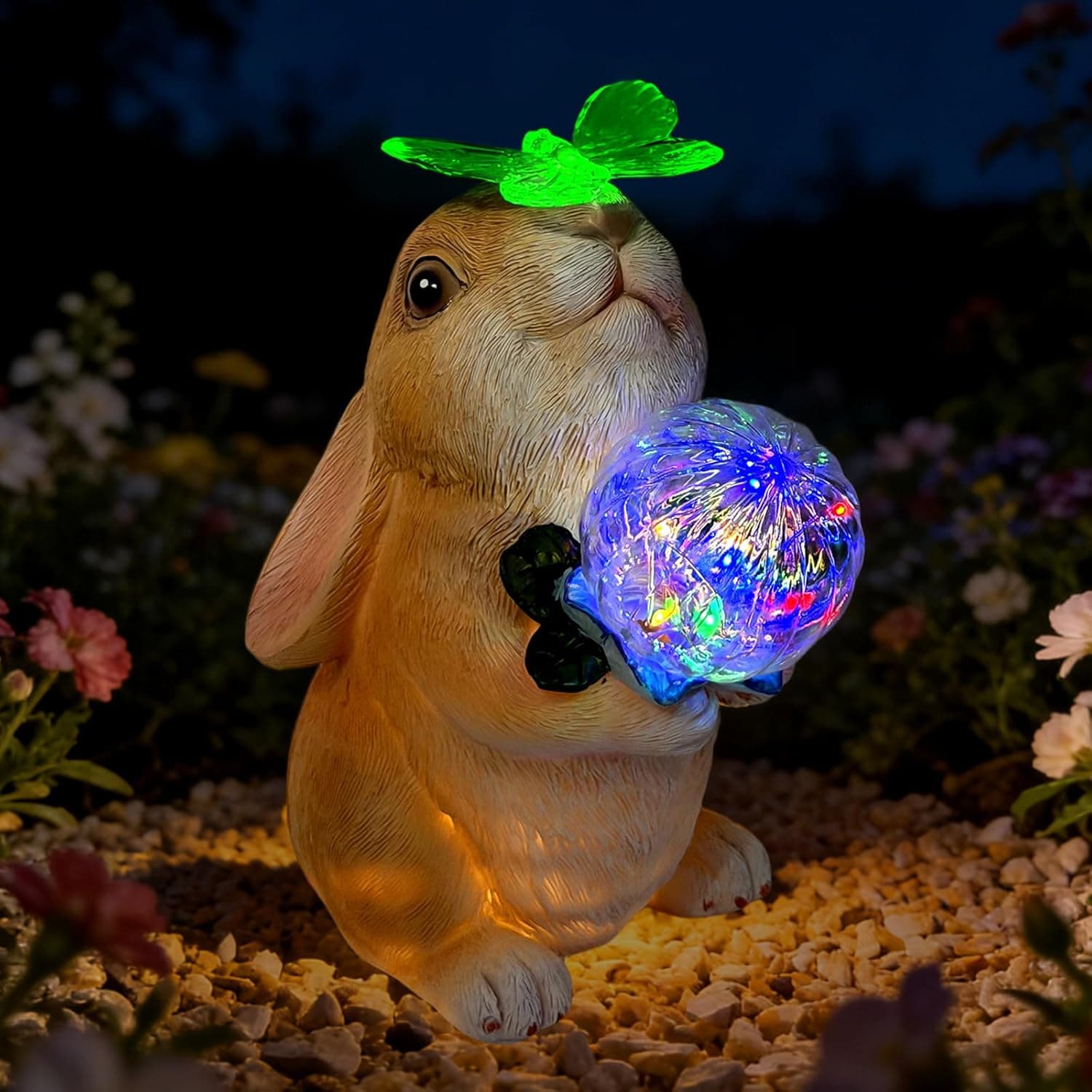 Hogni Solar Bunny Garden Statue with LED Light — Spring Gift Ideas gift idea