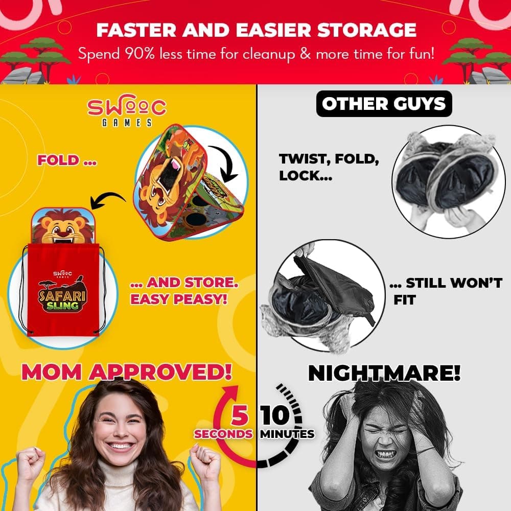 Swooc Games Safari Sling - 2-in-1 Bean Bag Toss Game for Kids thumbnail 5