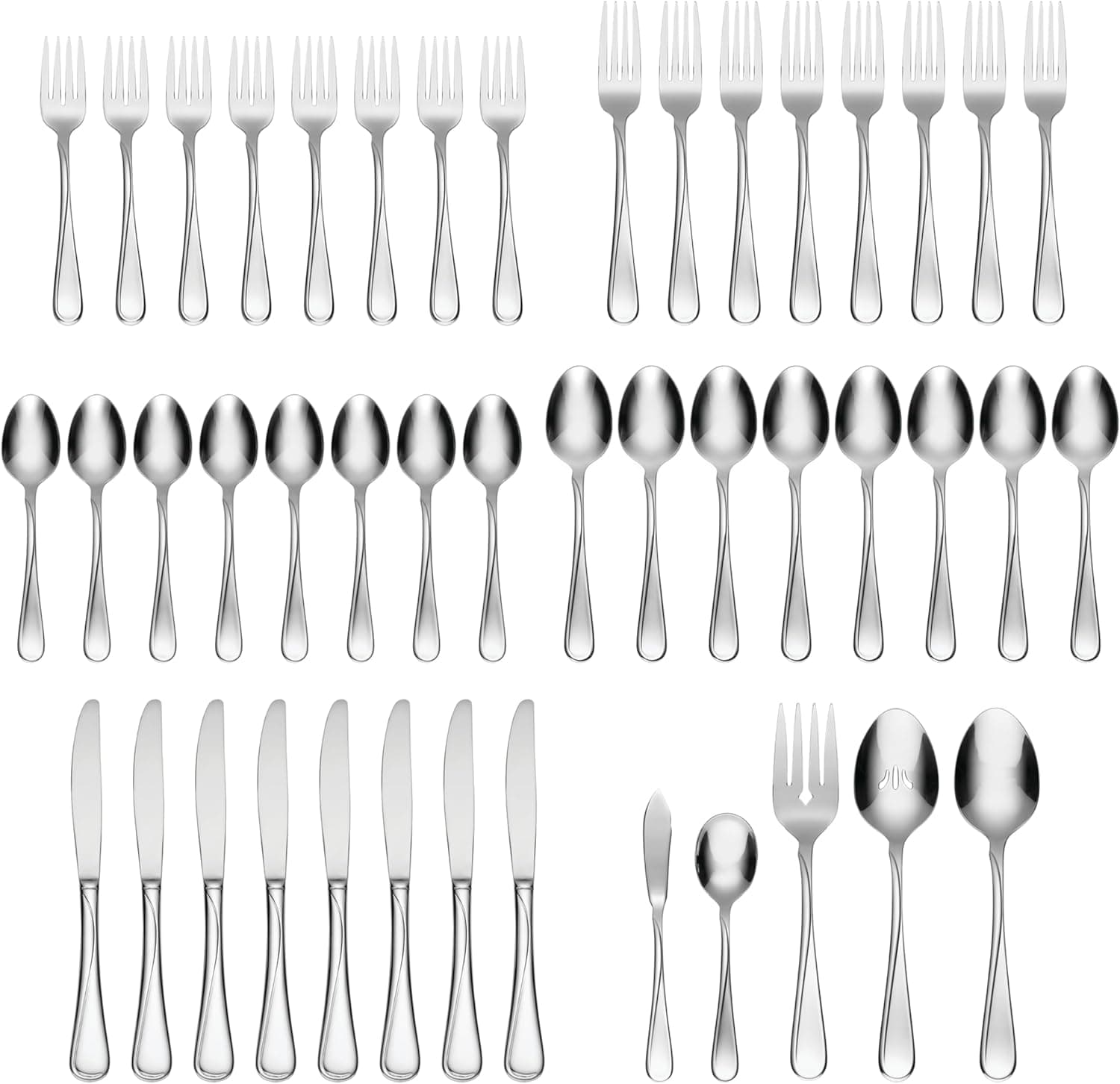 Oneida Flight 45-Piece Silverware Set for 8 thumbnail 2