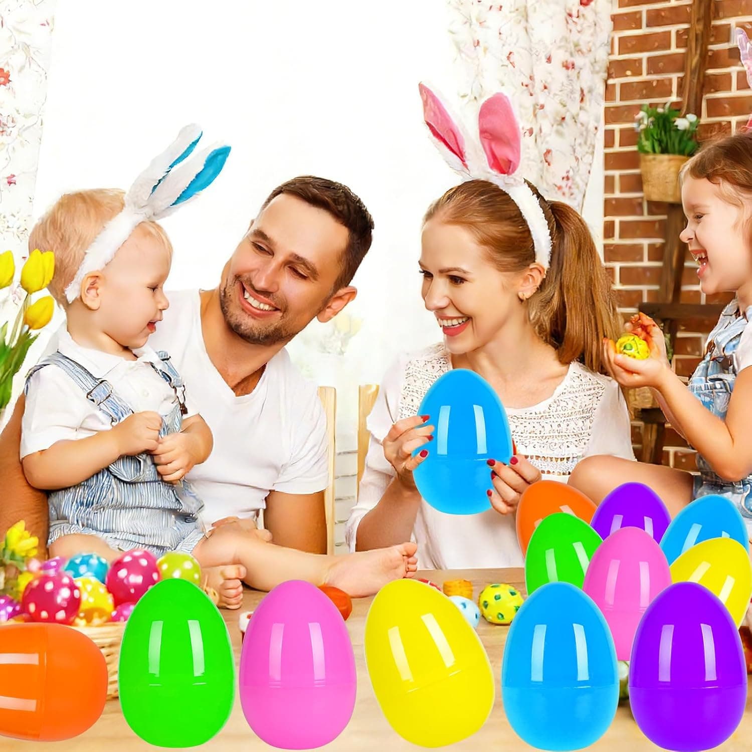 ZICZLI 24 PCS 6" Jumbo Plastic Easter Eggs, Giant Empty Fillable Bright Colorful Eggs for Kids Easter Hunt Classroom Prizes Basket Stuffers Easter Party Favors : Toys &amp; Games thumbnail 5