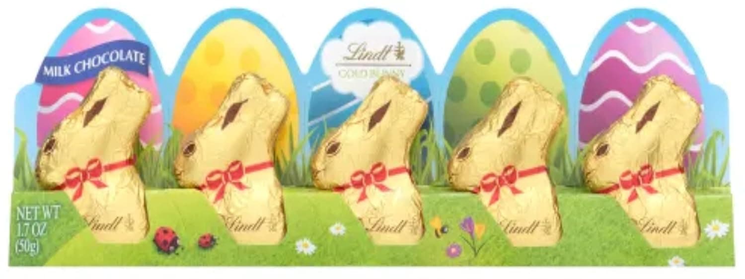 Lindt Mini Gold Bunnies - Milk Chocolate Bunnies - Pack of 2-10 Total Bunnies - Gold Foil Wrapped Bunnies - Great for Easter Baskets and For Sharing with Loved Ones : Grocery &amp; Gourmet Food thumbnail 3
