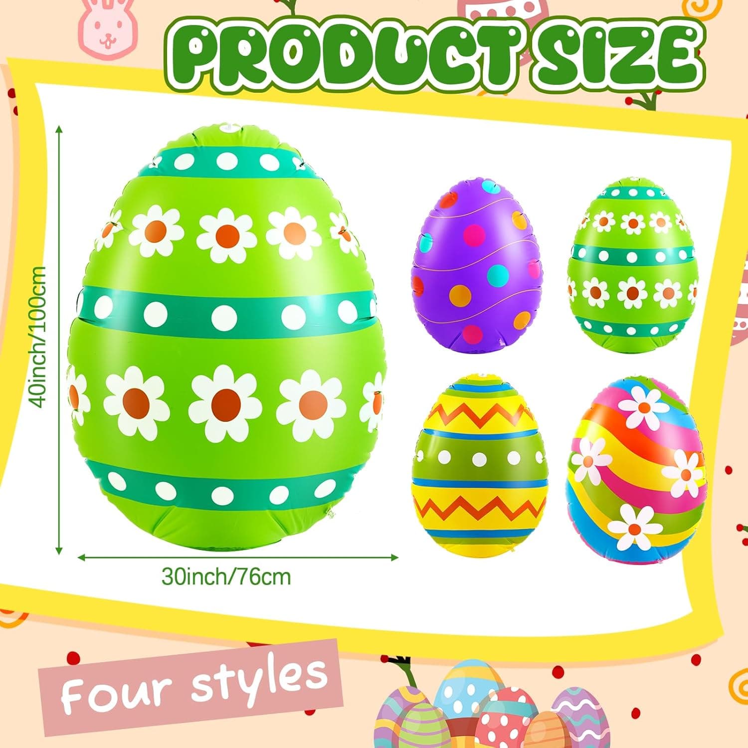 Liliful 4-Piece 40 Inch Giant Inflatable Easter Eggs thumbnail 2