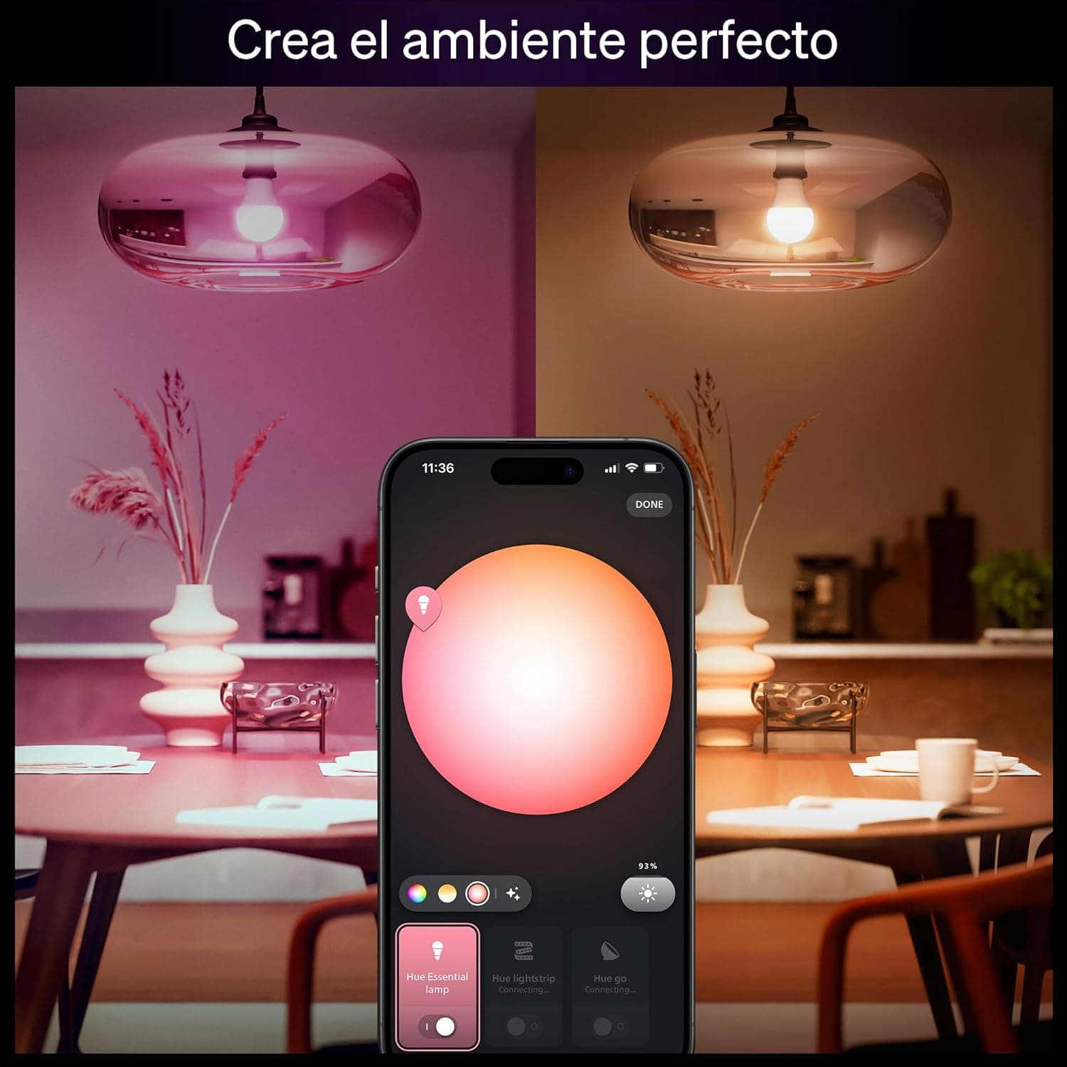 Philips Hue Essential Starter Kit with 4 Smart Bulbs thumbnail 5