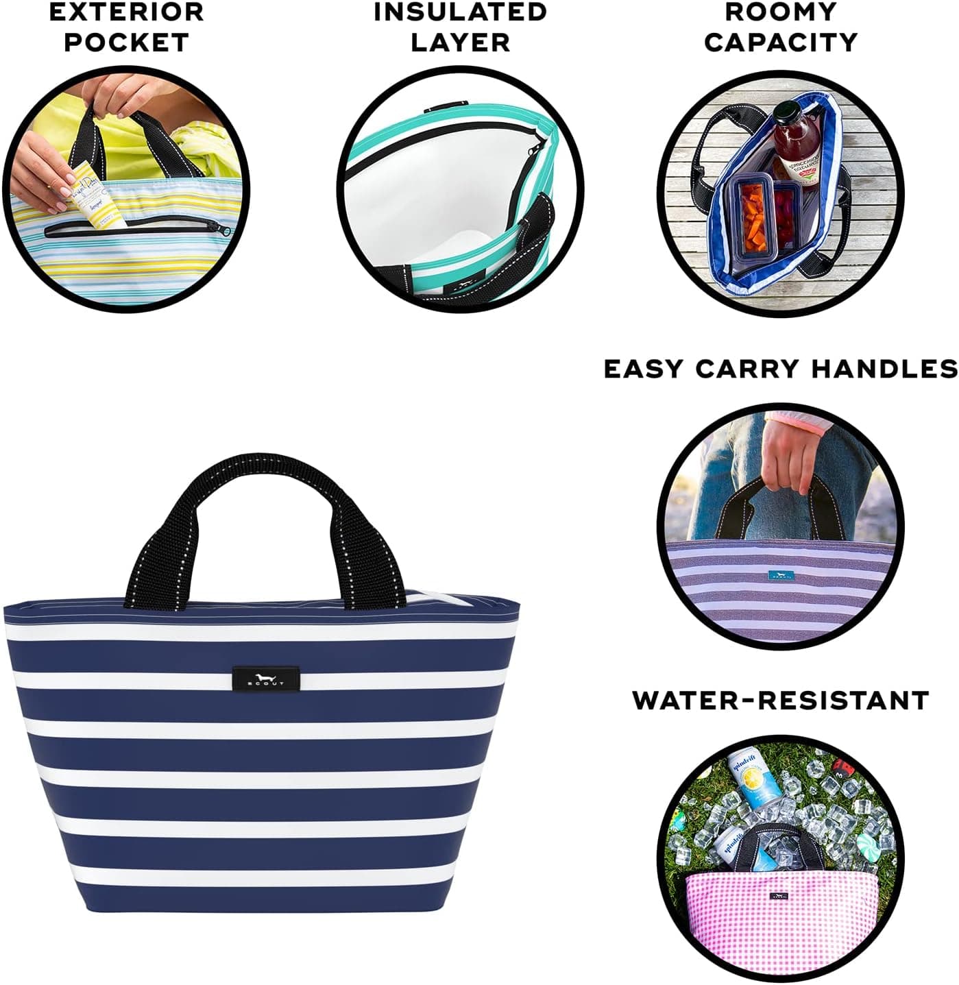 SCOUT Nooner Insulated Lunch Box for Women with 6 Can Capacity - Lightweight Work Lunch Bag for Teachers and Nurses - Soft Cooler for Beach Travel and Picnic: Home &amp; Kitchen thumbnail 2