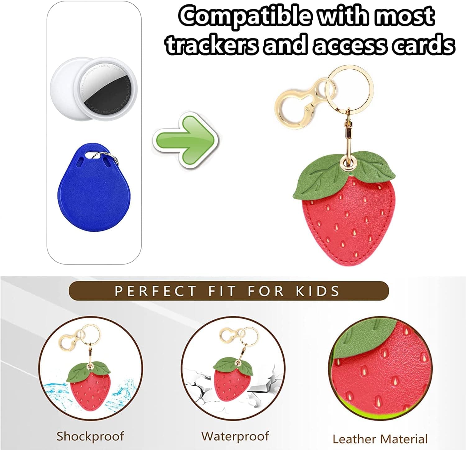 Leather Keychain Holder Case for Apple AirTag thumbnail 3