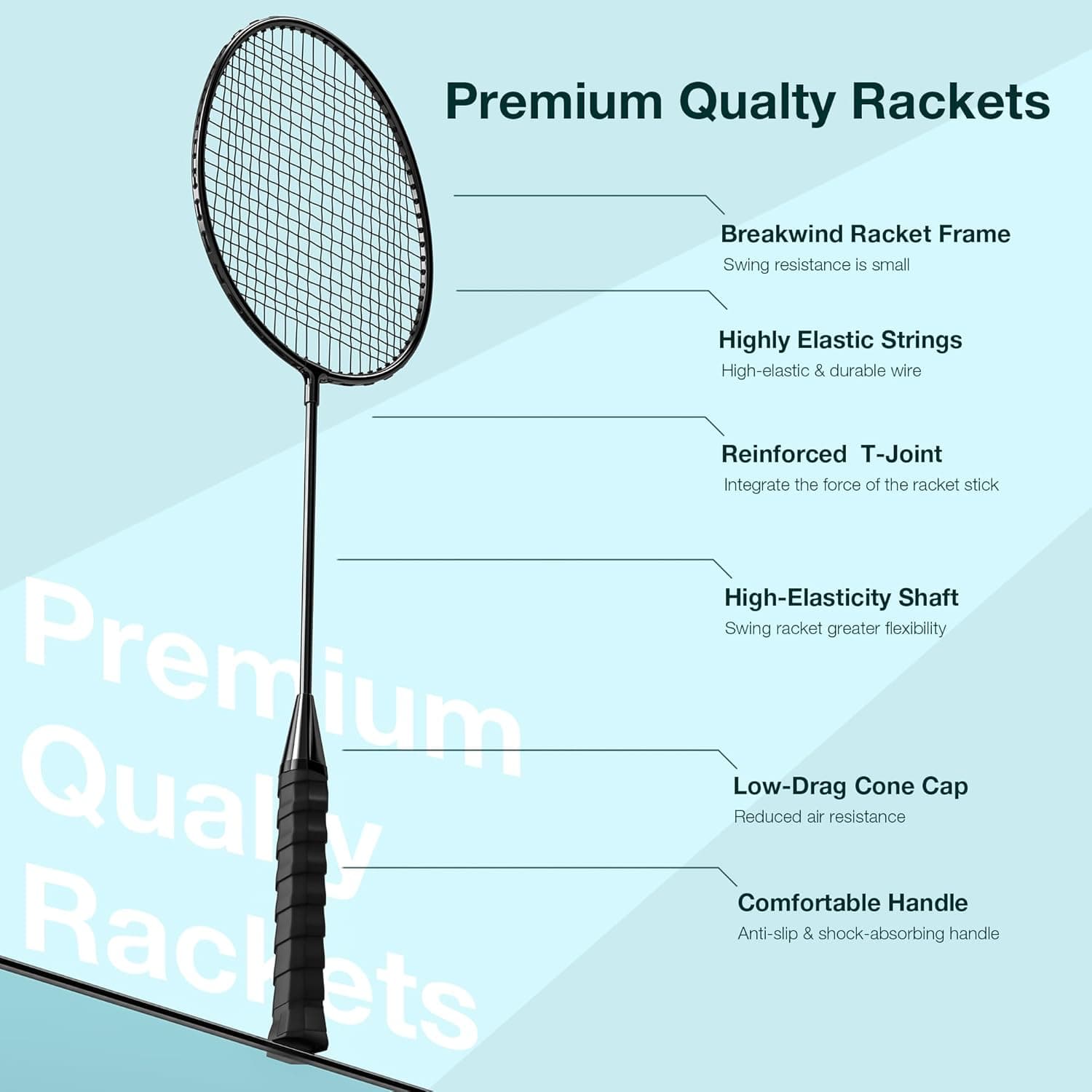 AboveGenius Badminton Rackets Set of 6 thumbnail 3