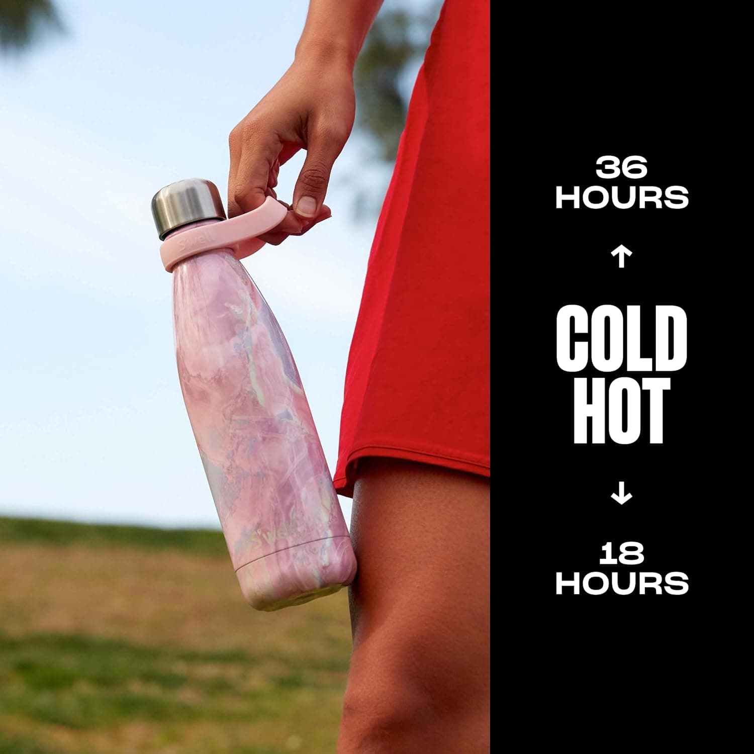 S'well Stainless Steel 17oz Water Bottle in Geode Rose thumbnail 3