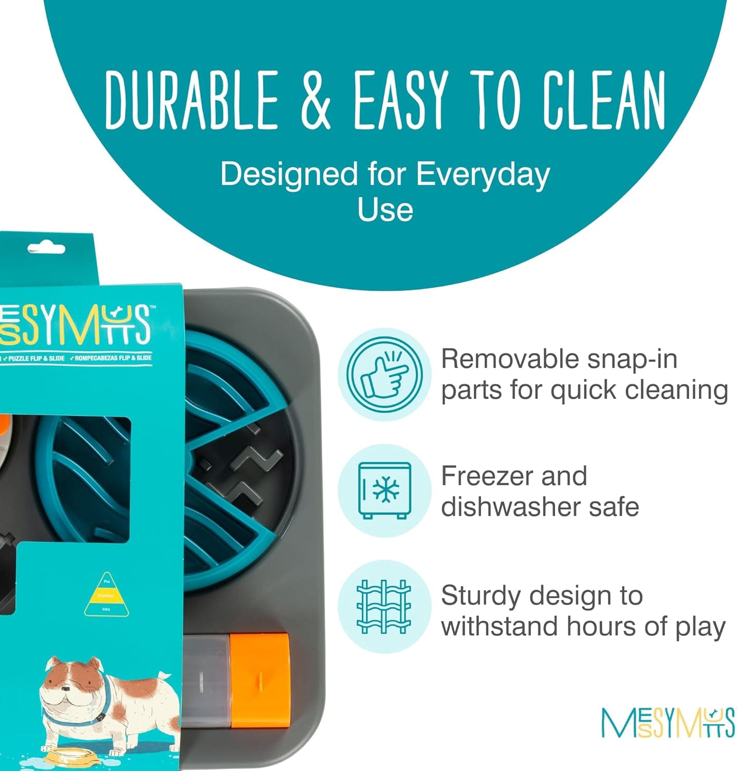 Messy Mutts Flip’n Slide Puzzler | Large | 16” x 13” Expert Level Puzzle Feeder for Dogs | Interactive Slow Feeder Puzzle for Food/Treats | Enrichment Dog Toy : Pet Supplies thumbnail 4