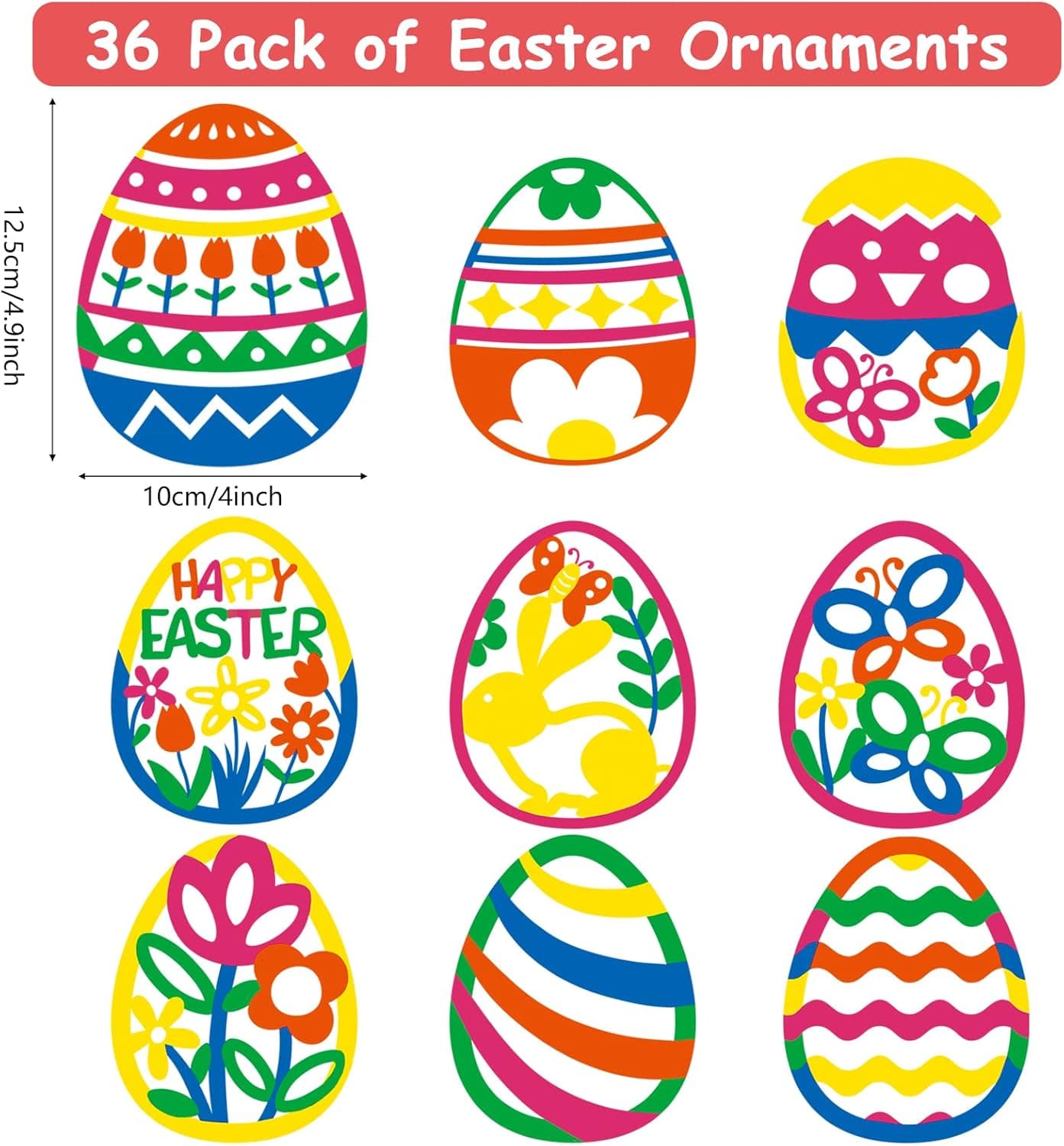 36 Wooden Easter Ornaments Decorations - DIY Easter Wood Craft Kit thumbnail 2