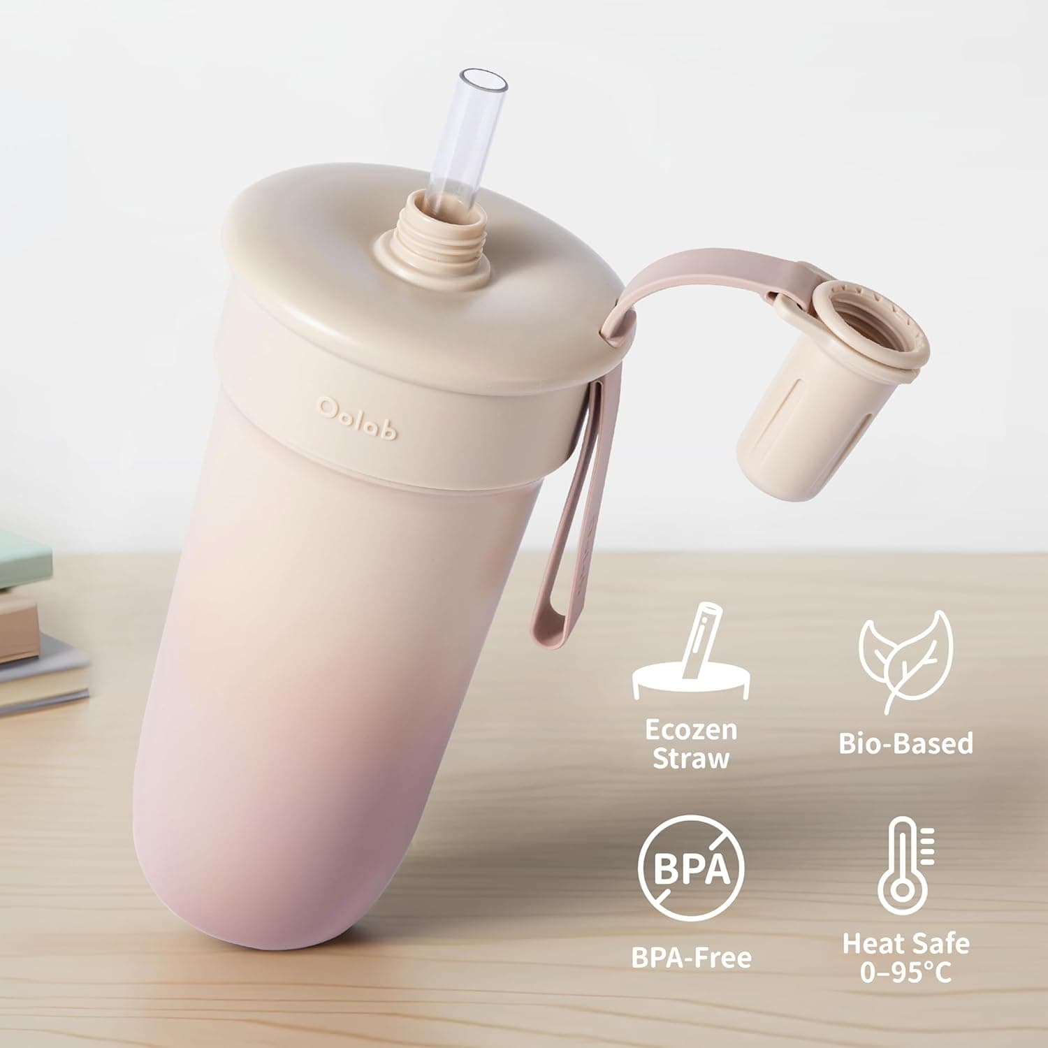 Oolab 800ml Bubble Tea Tumbler with Straw - Roasted Milk thumbnail 3