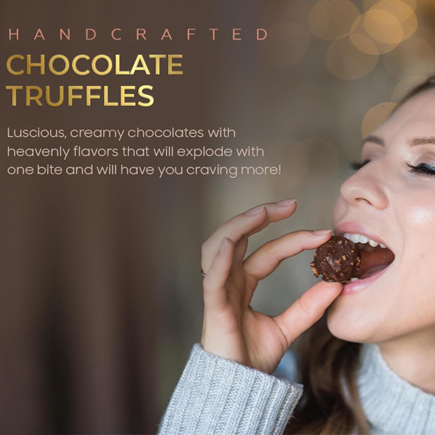 CRAVINGS BY ZOE Birthday Chocolate Truffles Gift Box - 8 Count Assorted Gourmet Chocolates thumbnail 5