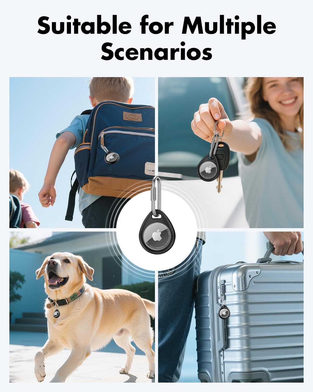 UNBREAKcable AirTag Holder 4-Pack with Carabiner thumbnail 5