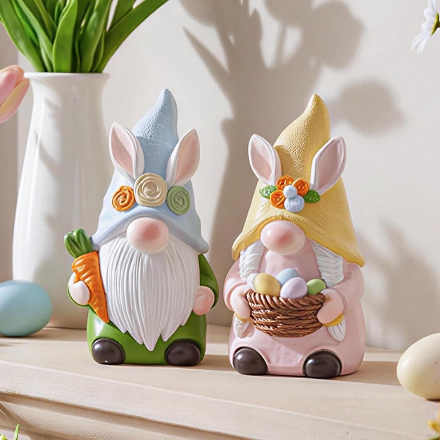 Easter Gnomes Bunny Figurines Set - Resin Rabbit-Eared Decor thumbnail 2