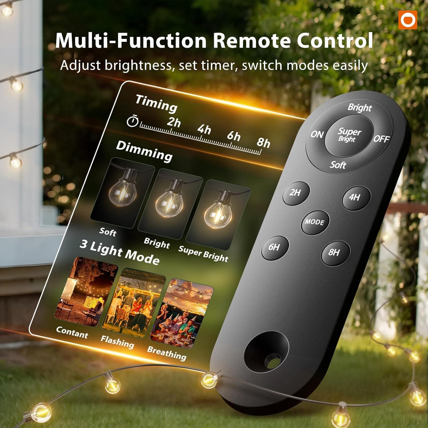 Addlon 100FT Solar String Lights with Remote Control thumbnail 3