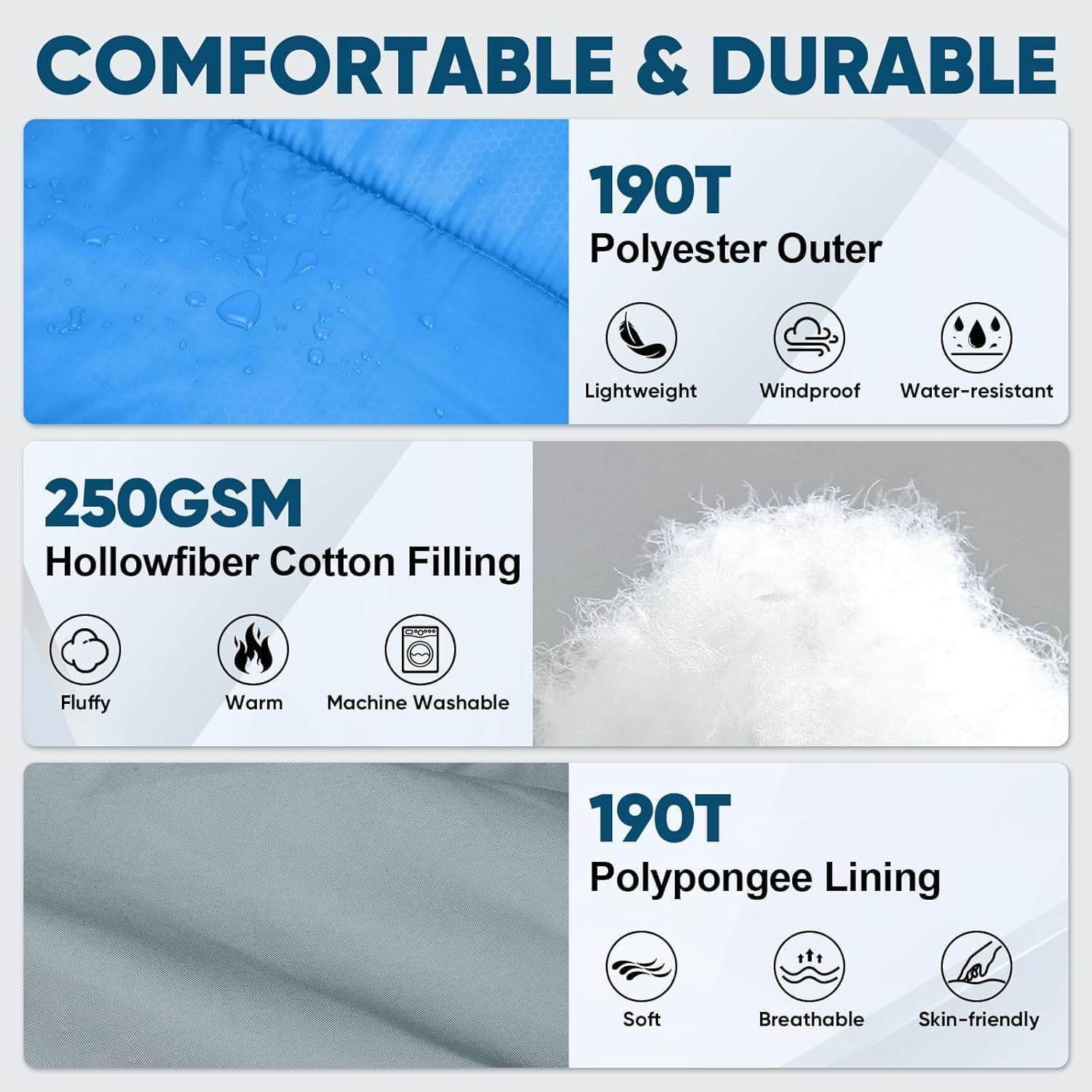 PTEROMY Lightweight Sleeping Bag for Adults thumbnail 4