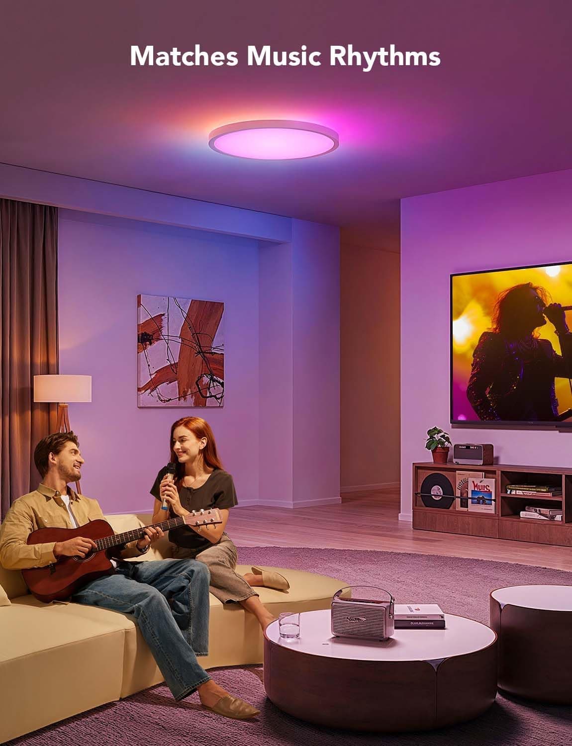 Govee Smart Ceiling Light 12 Inch RGBIC LED Fixture White thumbnail 5