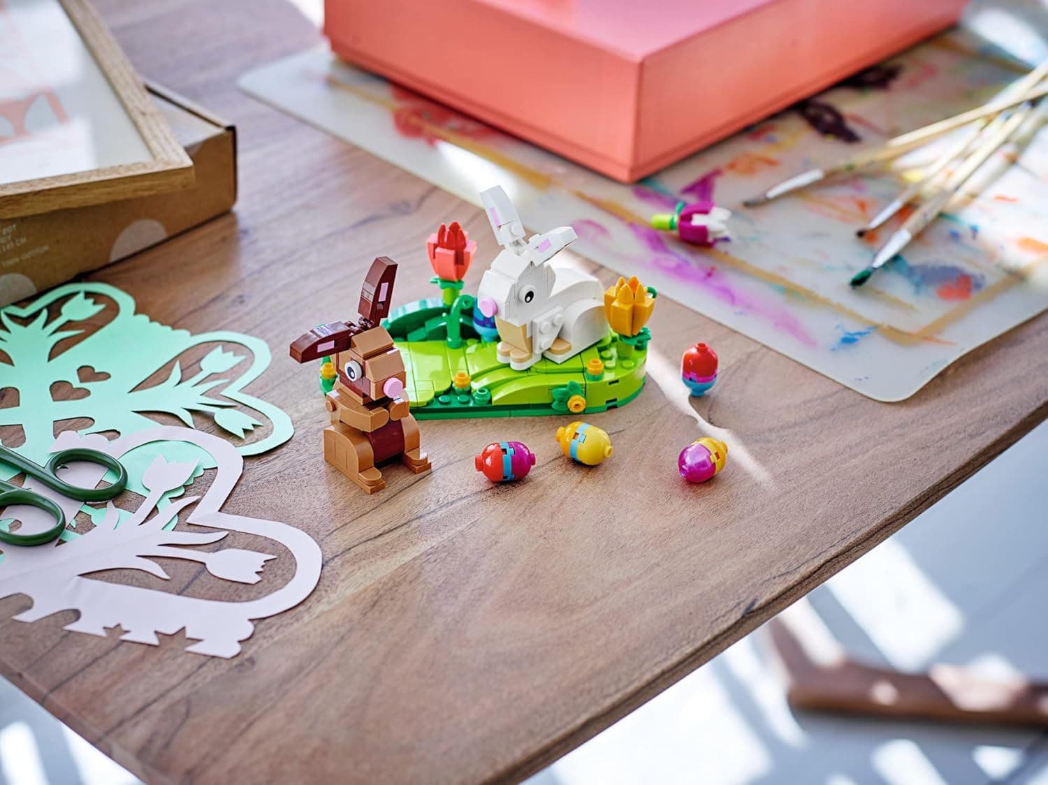 LEGO Easter Rabbits Display 40523 Building Toy Set, Includes Colorful Easter Eggs and Tulips, Easter Decorations : Toys &amp; Games thumbnail 4