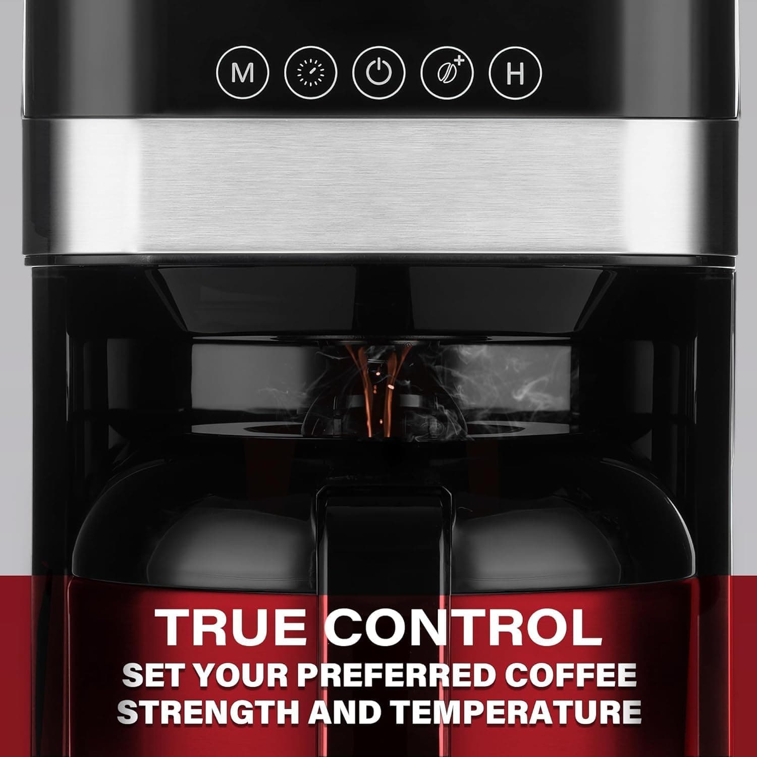 Melitta Aroma Tocco Thermal Drip Coffee Maker, 8-Cup, Programmable with Automatic Shut-Off, Pause &amp; Serve, Stainless Steel Carafe with 5-Pack Coffee Filters: Home &amp; Kitchen thumbnail 3